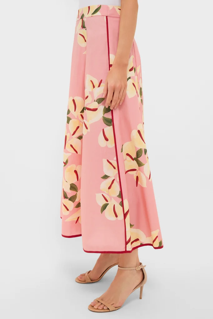 Anthurium Print Maxi Skirt - Image 3
