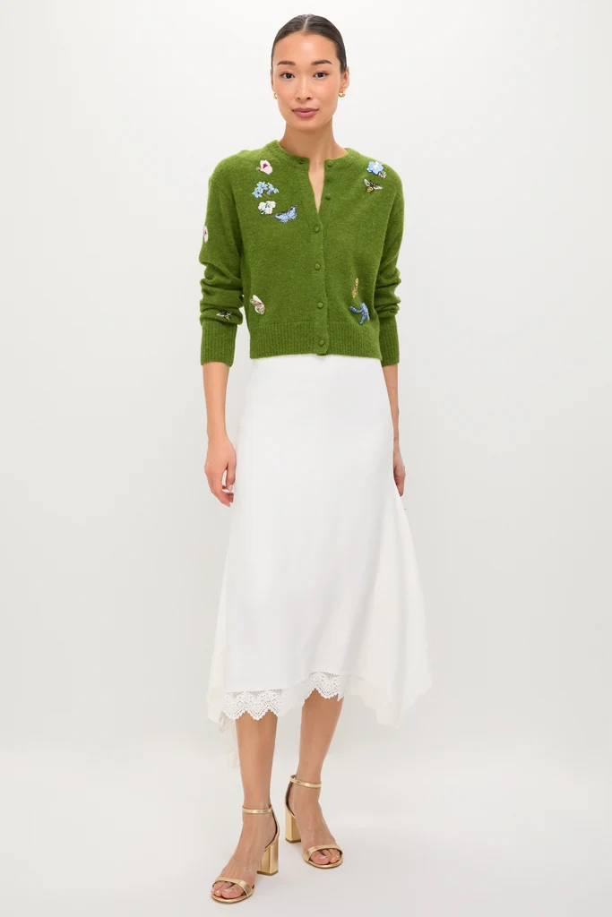 Apple Green Crew Neck Cardigan - Image 6