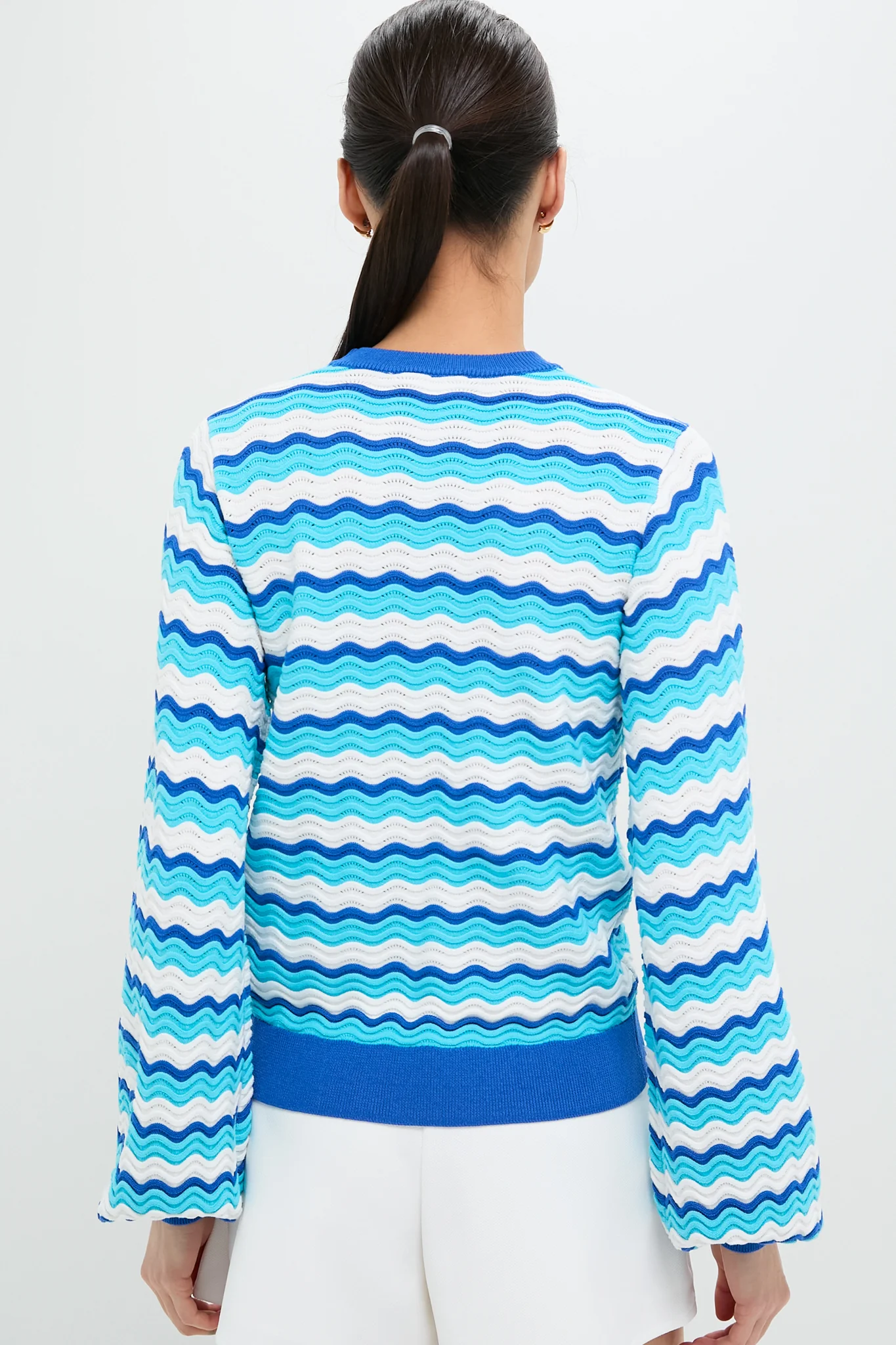 Aqua Wavy Stripe Callie Crewneck - Image 4