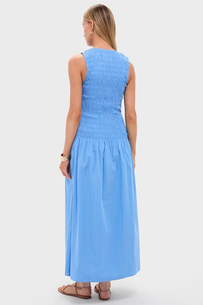 Azul Mico Pinstripe Palomar Midi Dress - Image 5