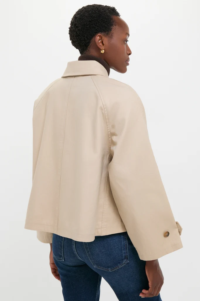 Beige Cotton Double Cloth Woven Jacket - Image 4
