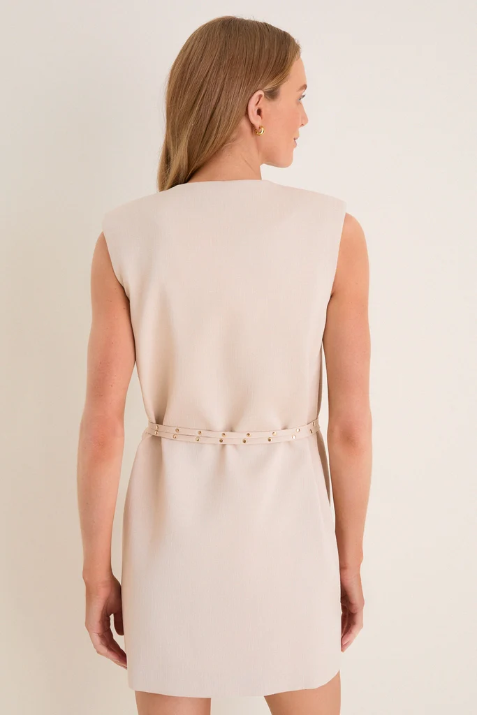Beige Studded Belt Wren Wrap Dress - Image 5