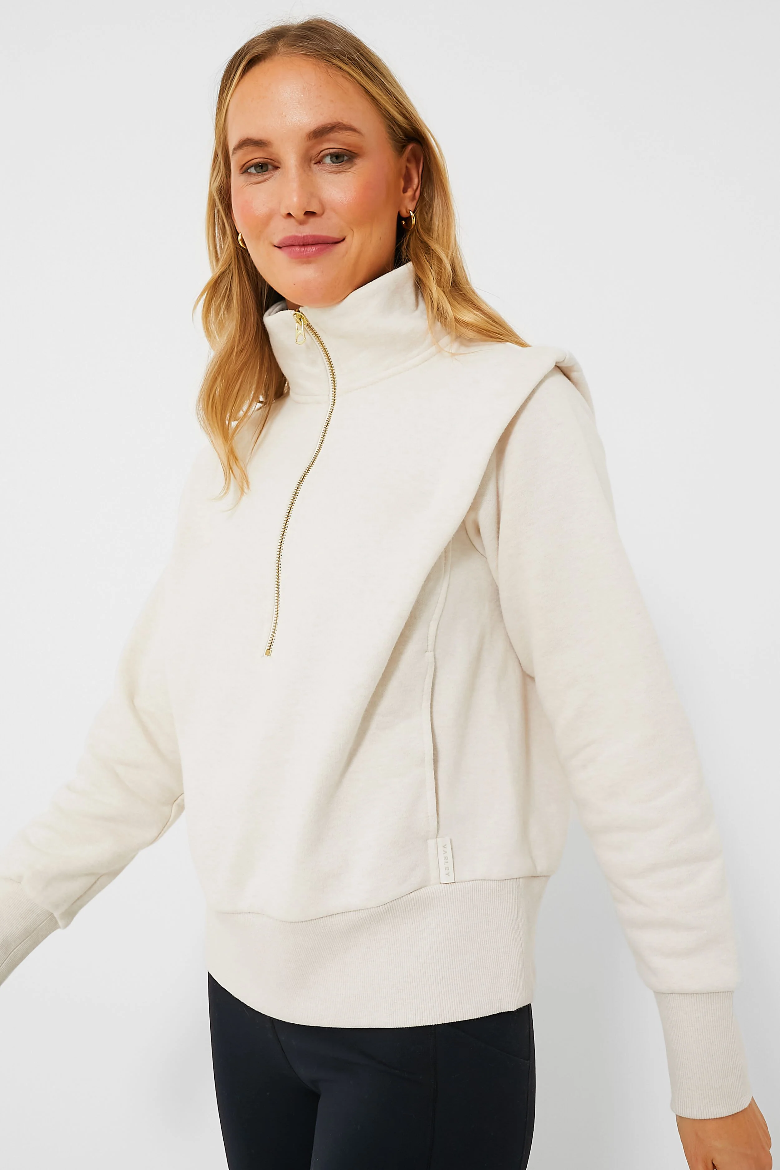 Birch Marl Darah Half Zip Sweat - Image 3