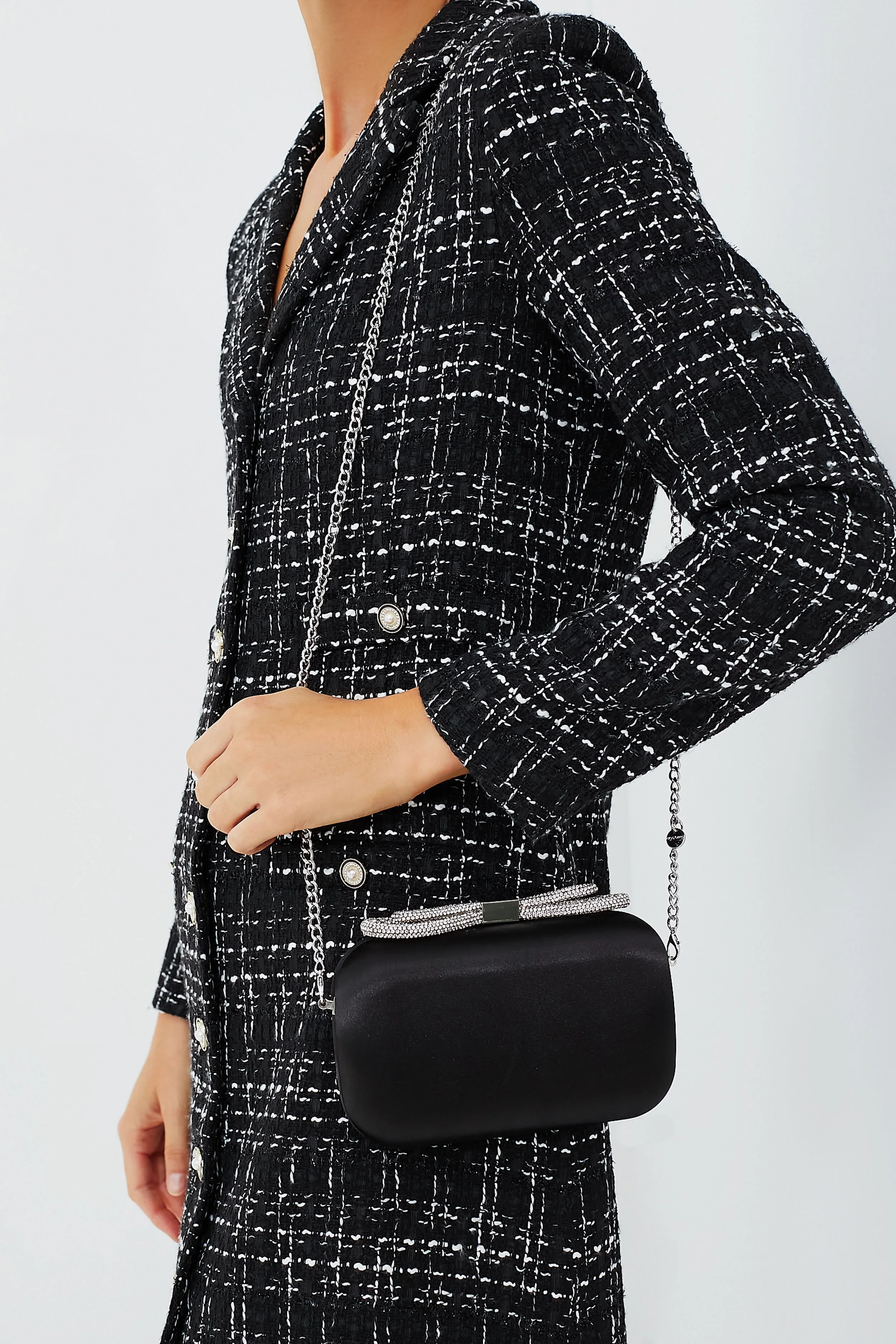 Black Ada Crystal Bow Clutch - Image 2