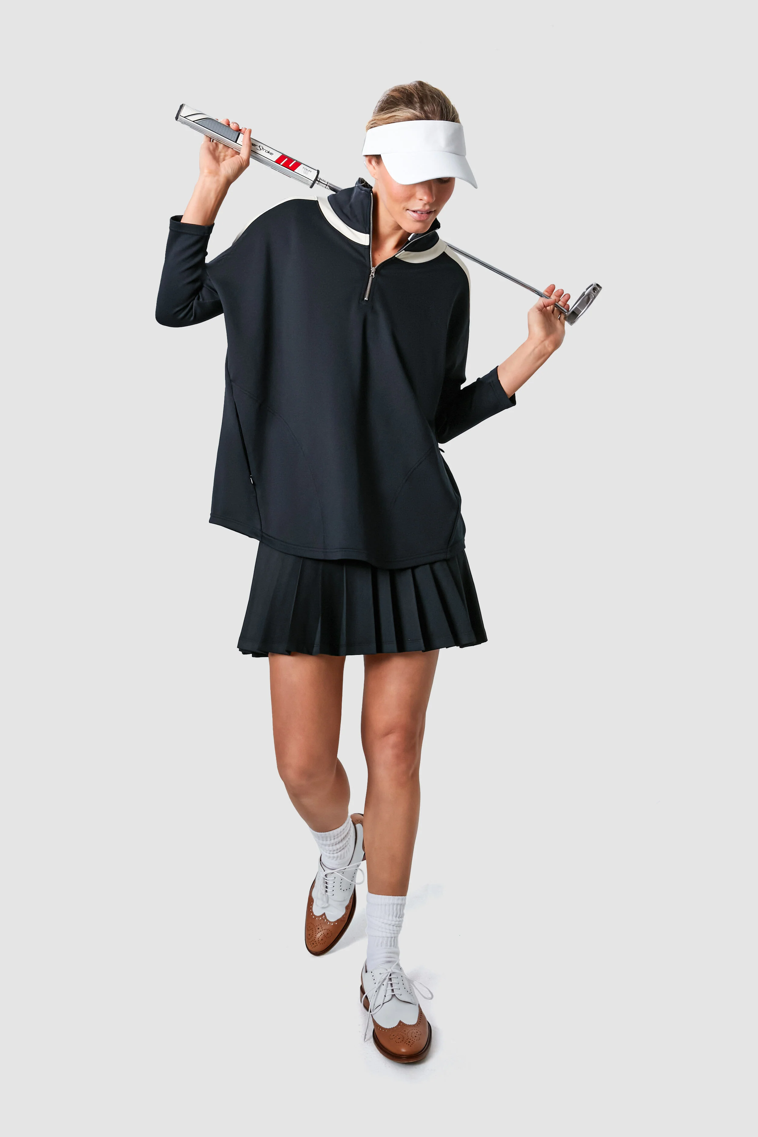 Black and Ivory Amelie Quarter Zip - Image 2