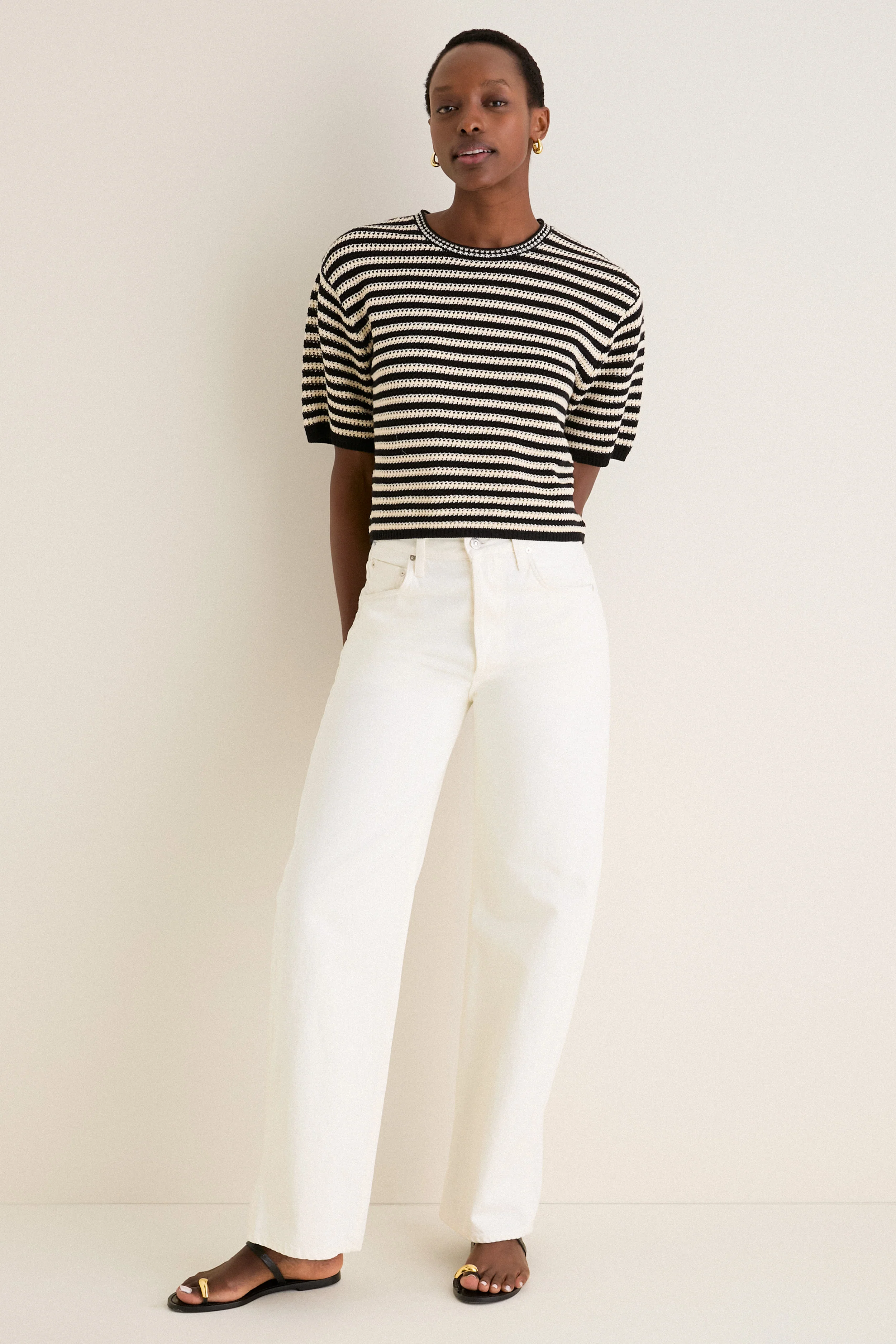 Black and Ivory Stripe Theo Sweater - Image 6