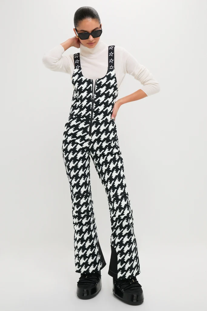 Black and White Houndstooth JG Bib Ski Pant - Image 2