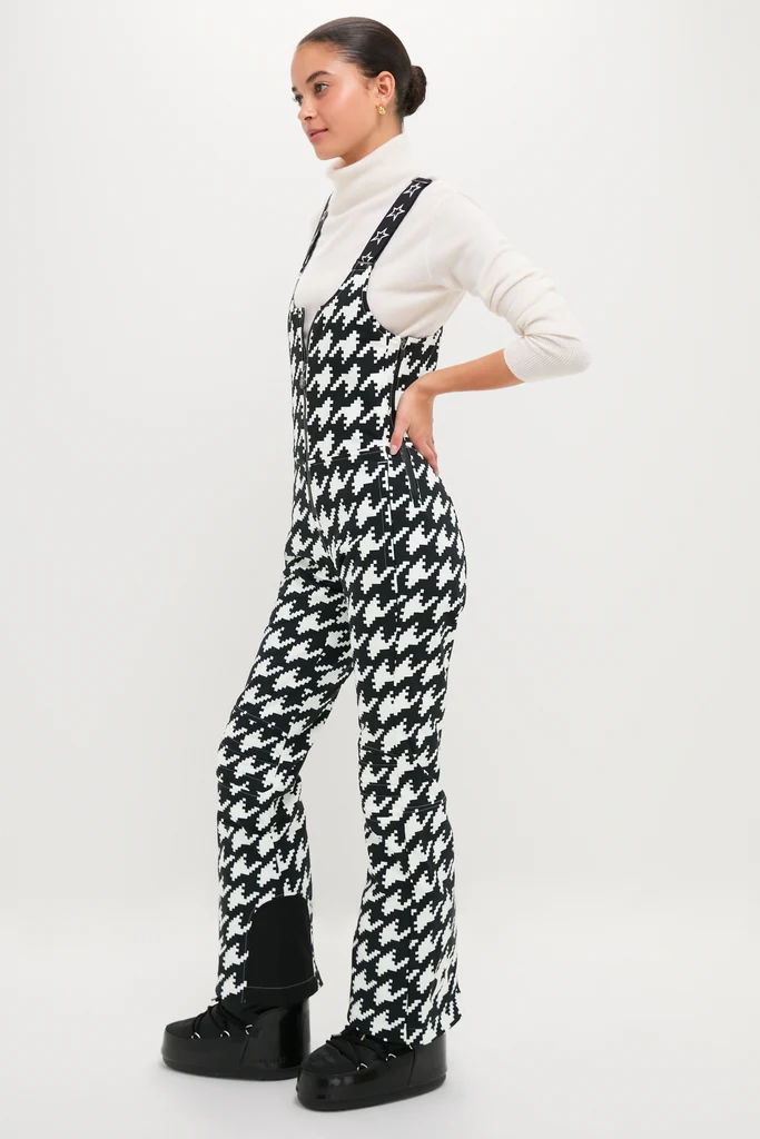 Black and White Houndstooth JG Bib Ski Pant - Image 3