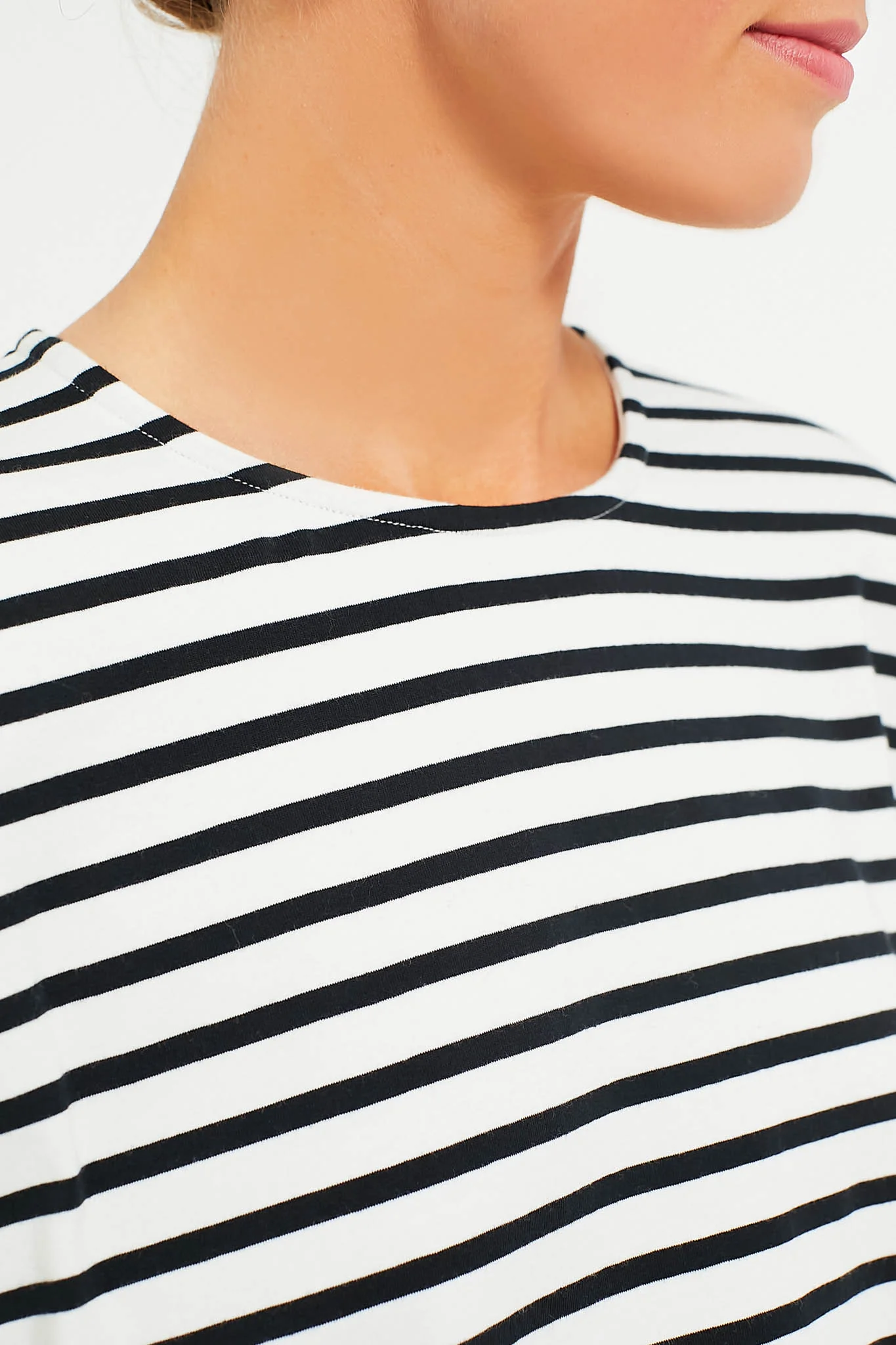 Black and White Stripe Kayne Tee - Image 5