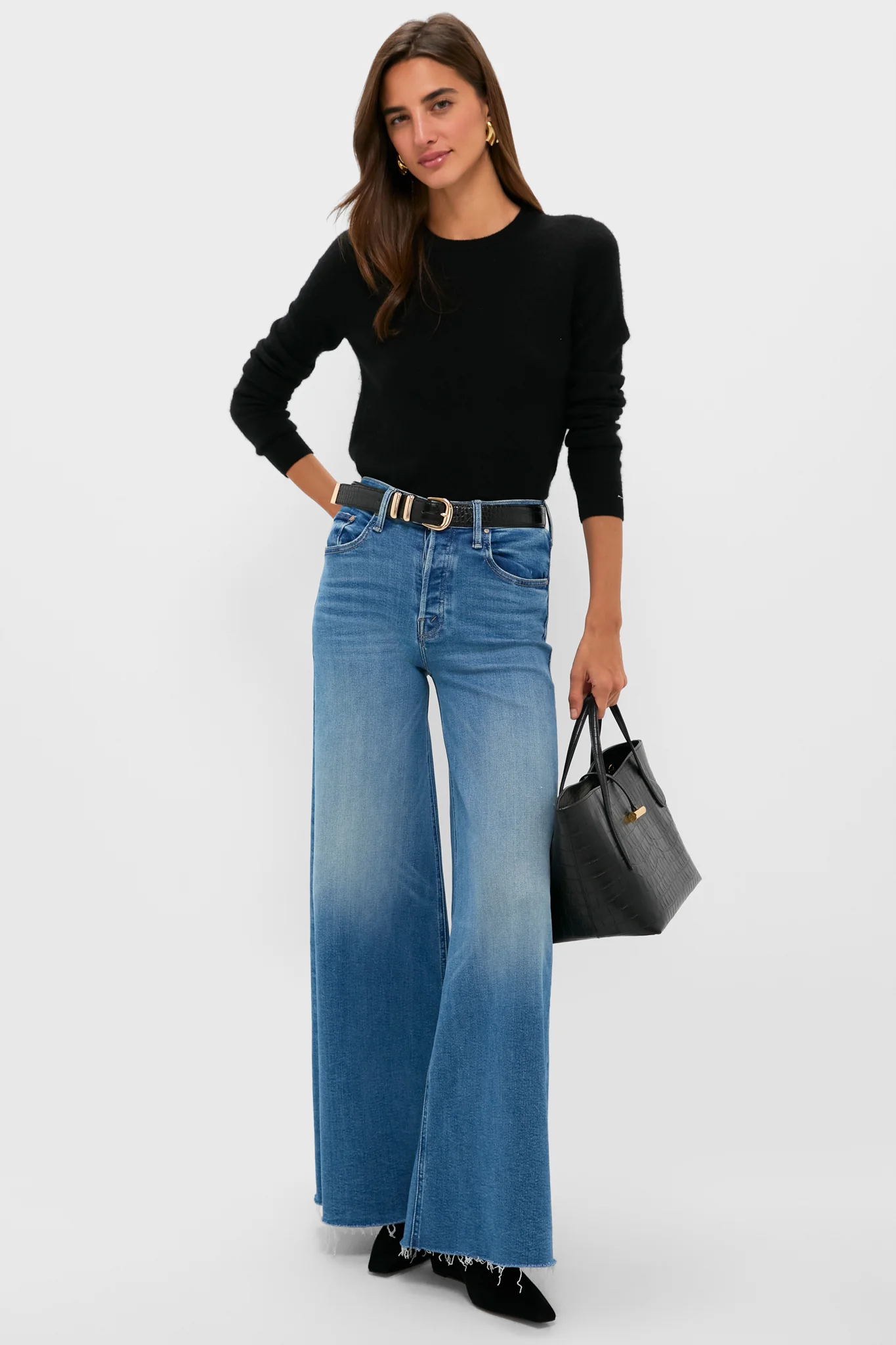 Black Cashmere Crewneck Sweater - Image 2