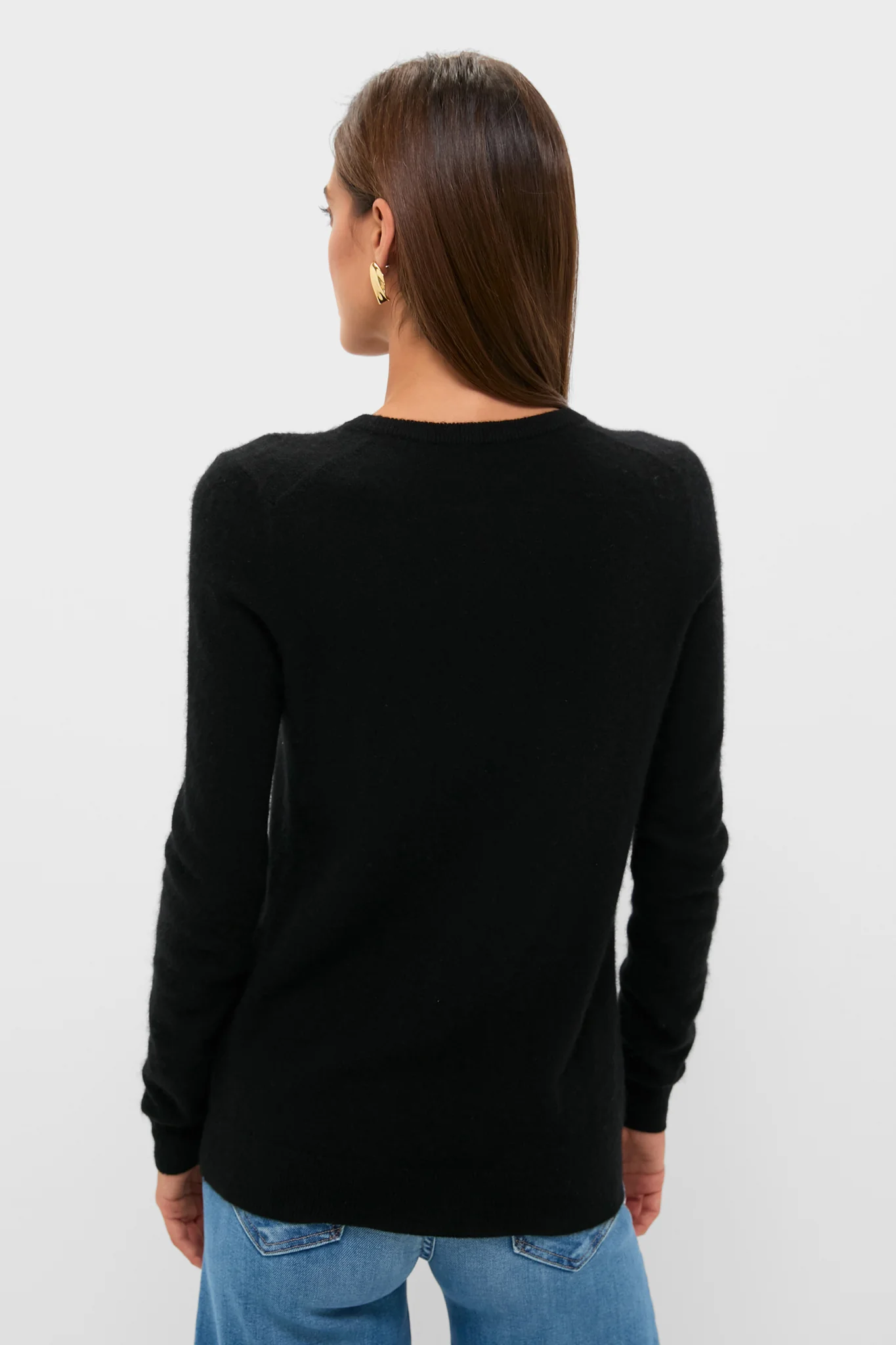 Black Cashmere Crewneck Sweater - Image 4