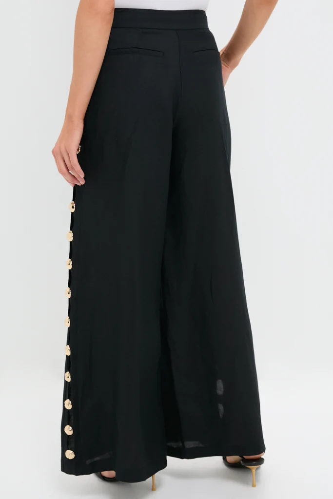 Black Cayman Wide Leg Pants - Image 4