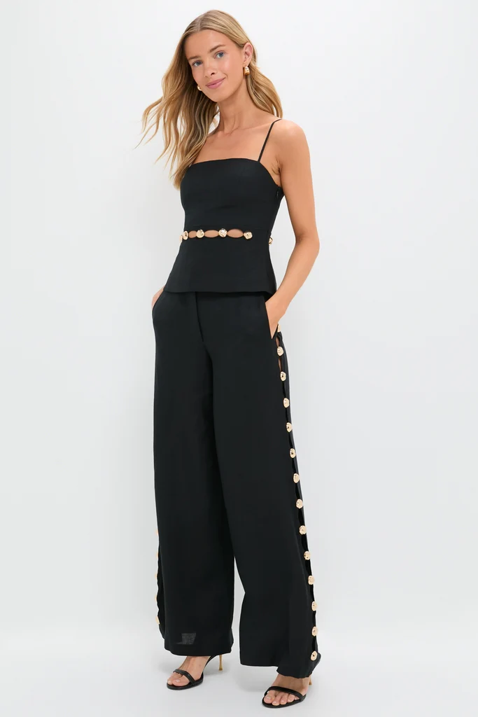 Black Cayman Wide Leg Pants - Image 6