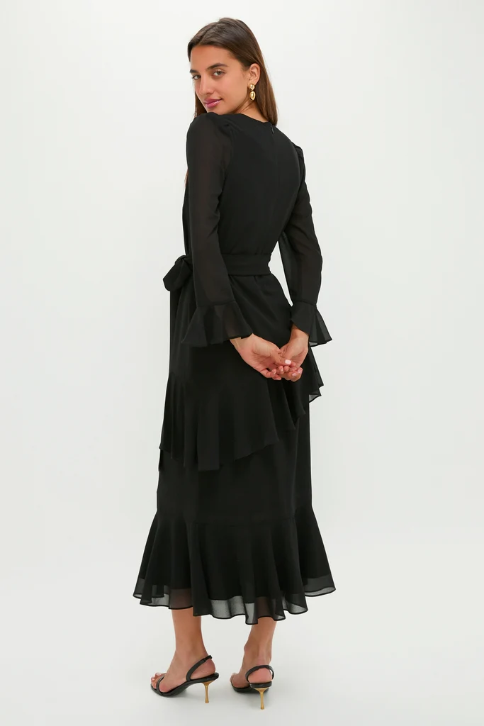 Black Chiffon Sasha Dress - Image 4