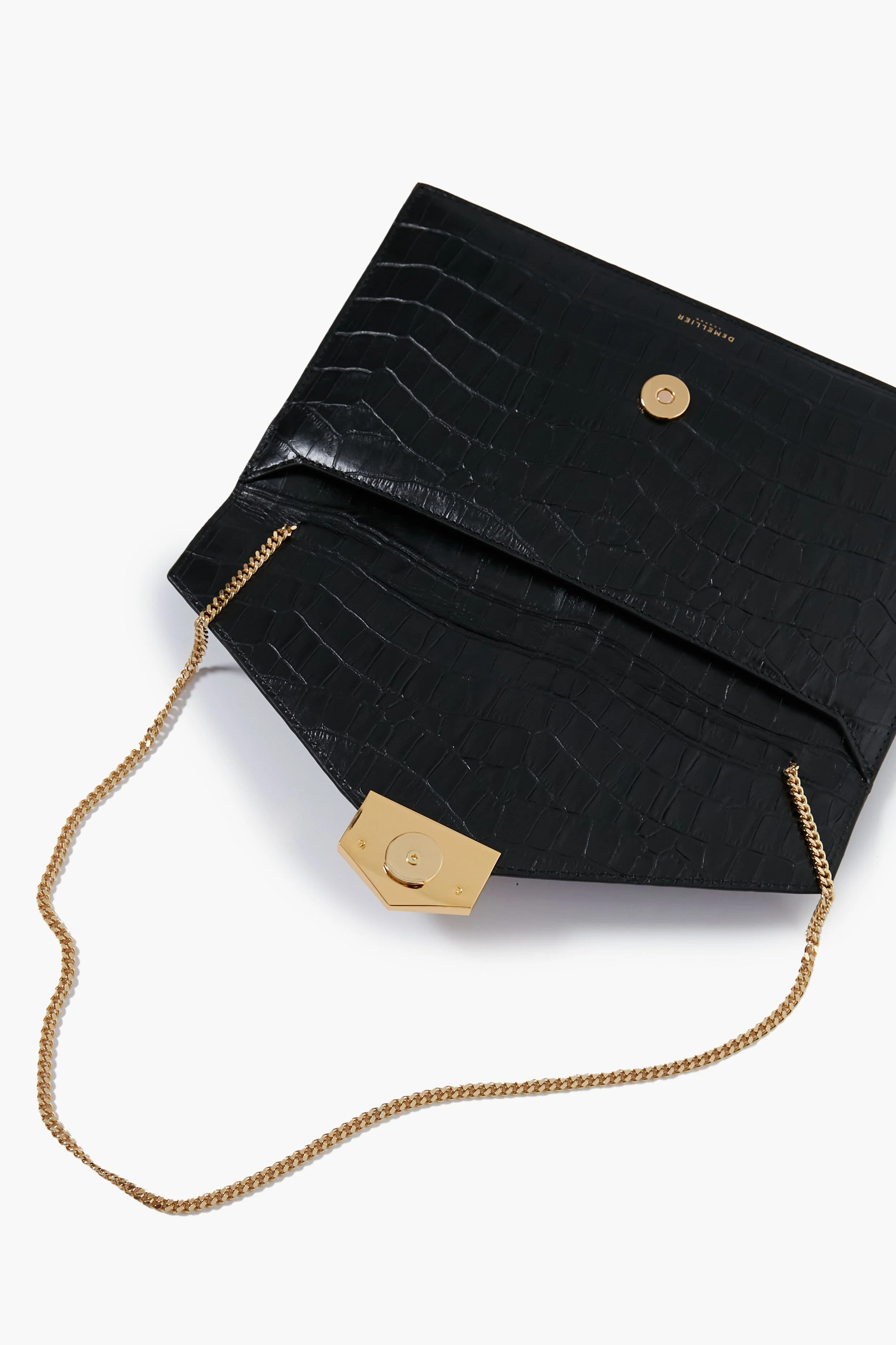 Black Croc London Clutch - Image 3