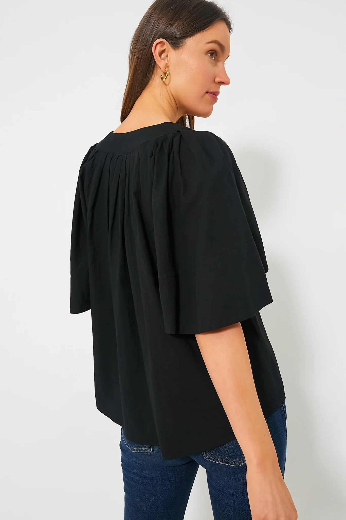 Black Finley Flutter Sleeve Top - Image 5