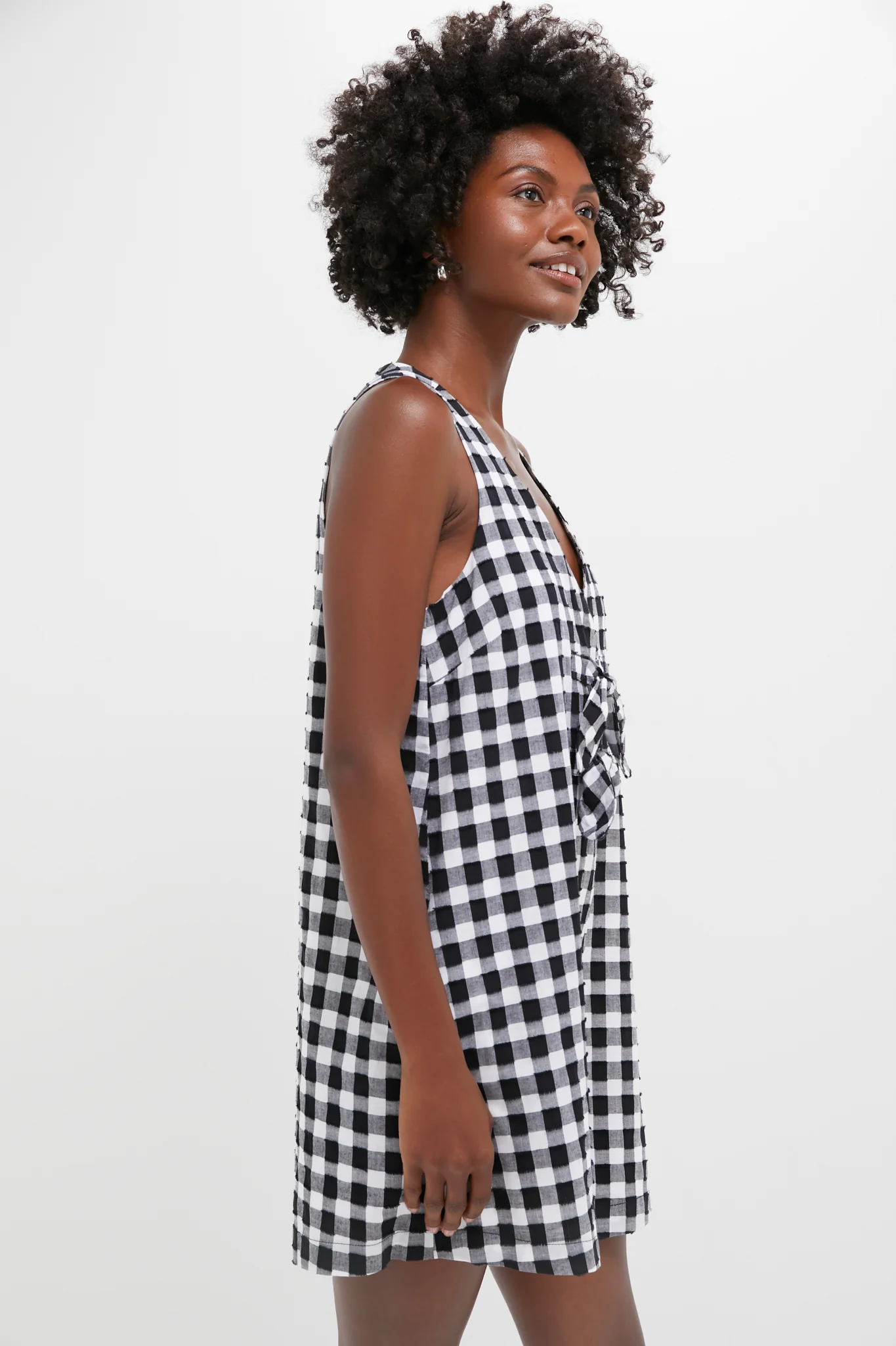 Black Gingham Myla Romper - Image 3
