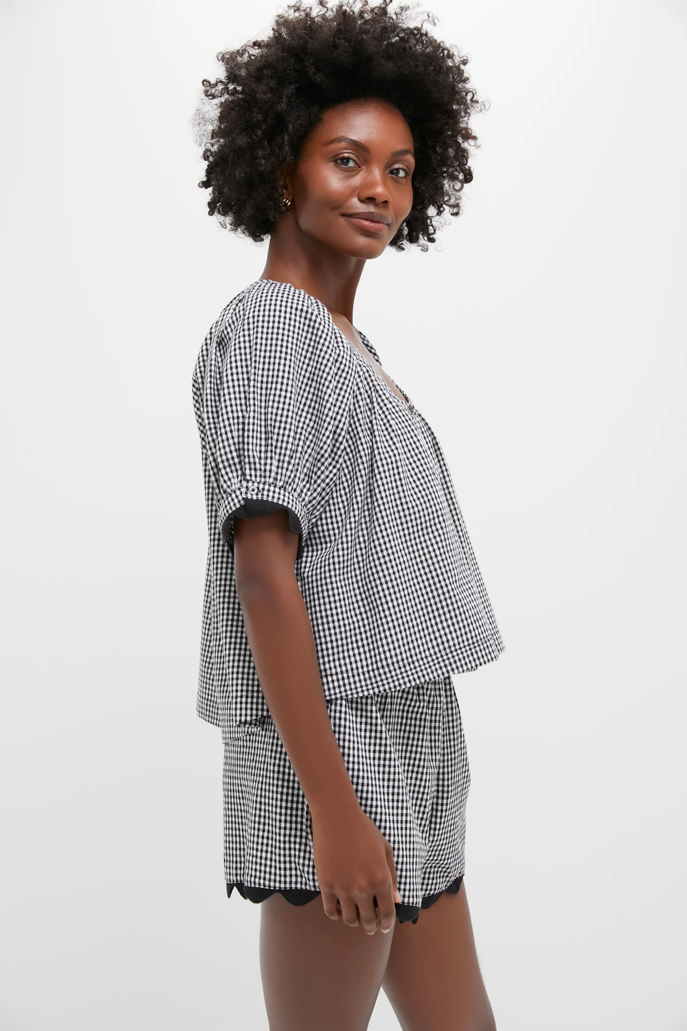 Black Gingham Ric Rac Tully Top - Image 3