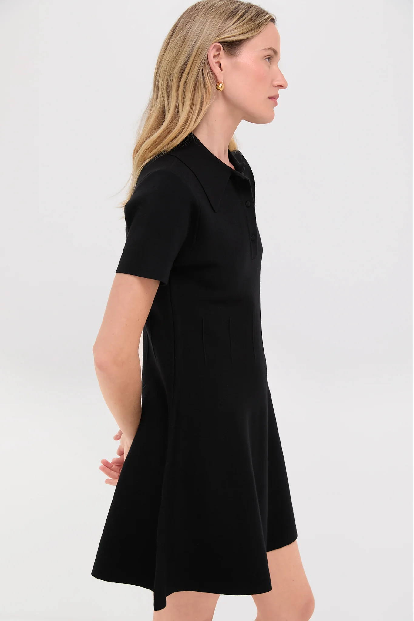 Black Knit Renata Polo Dress - Image 3