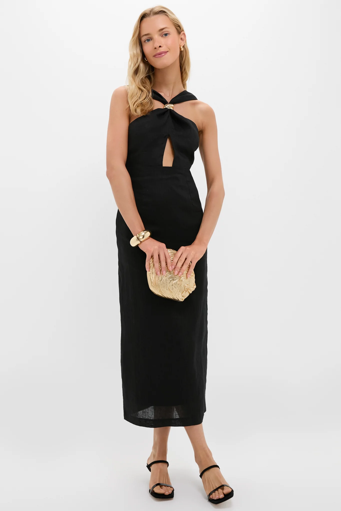 Black Linen Francis Maxi Dress - Image 3