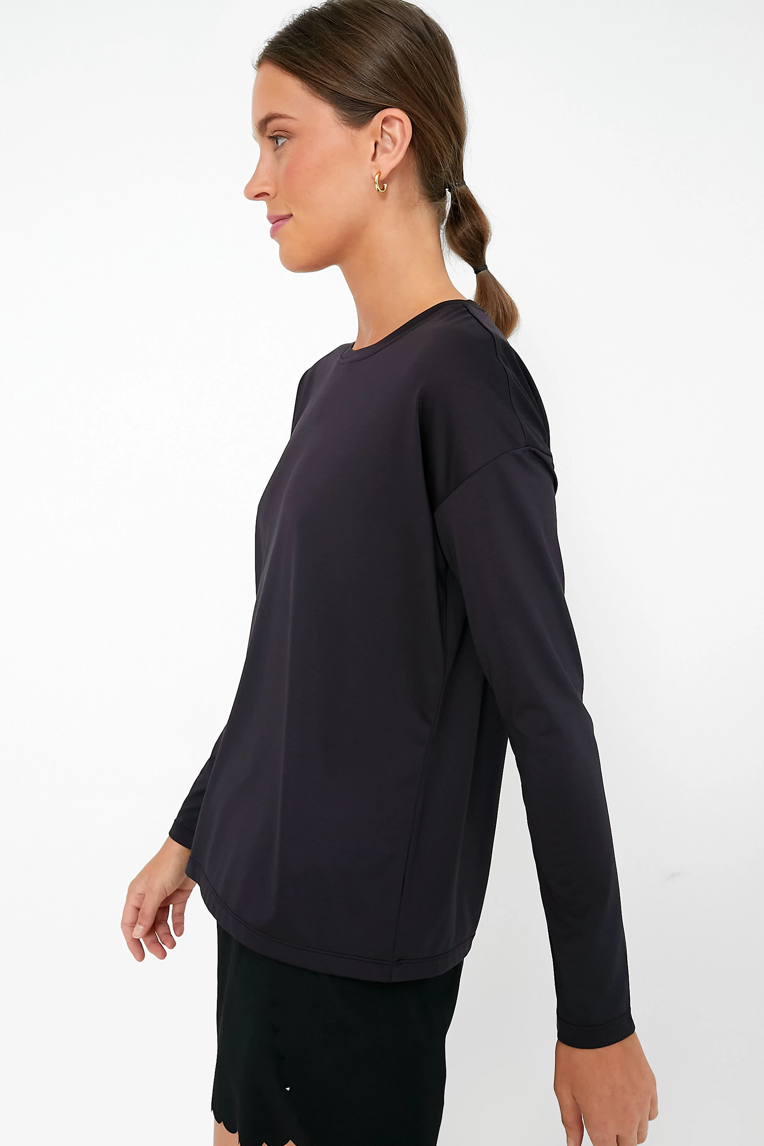 Black Long Sleeve Performance Jersey Ryan Boyfriend Tee - Image 4