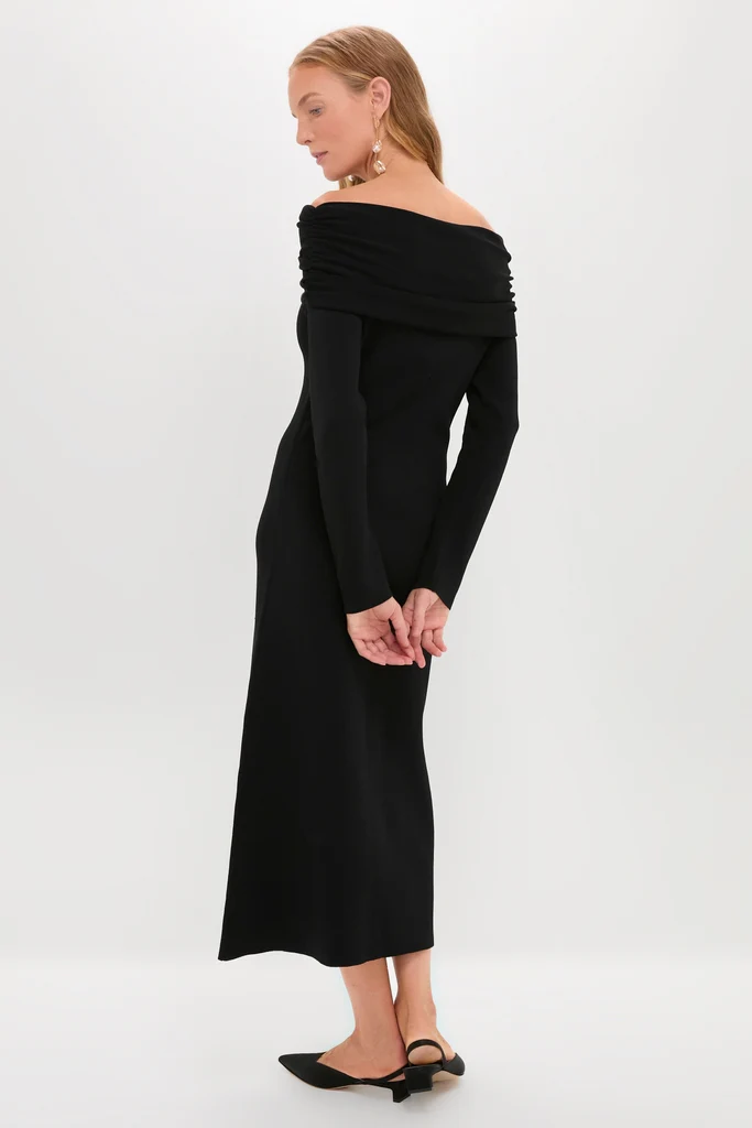 Black Off-the-Shoulder Ursula Maxi Dress - Image 4