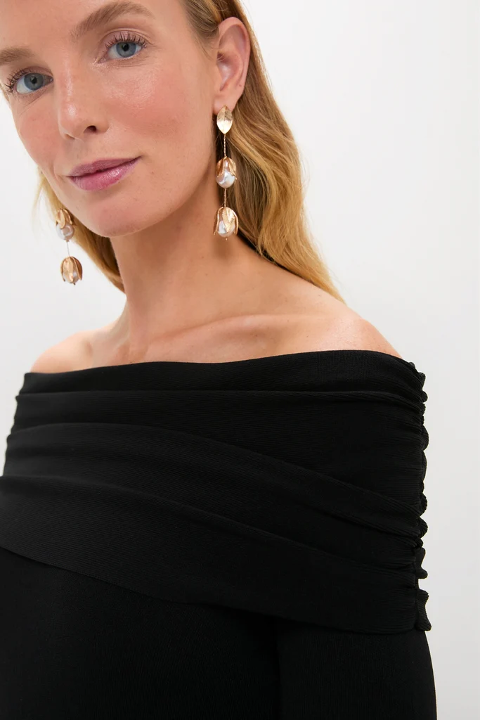 Black Off-the-Shoulder Ursula Maxi Dress - Image 5