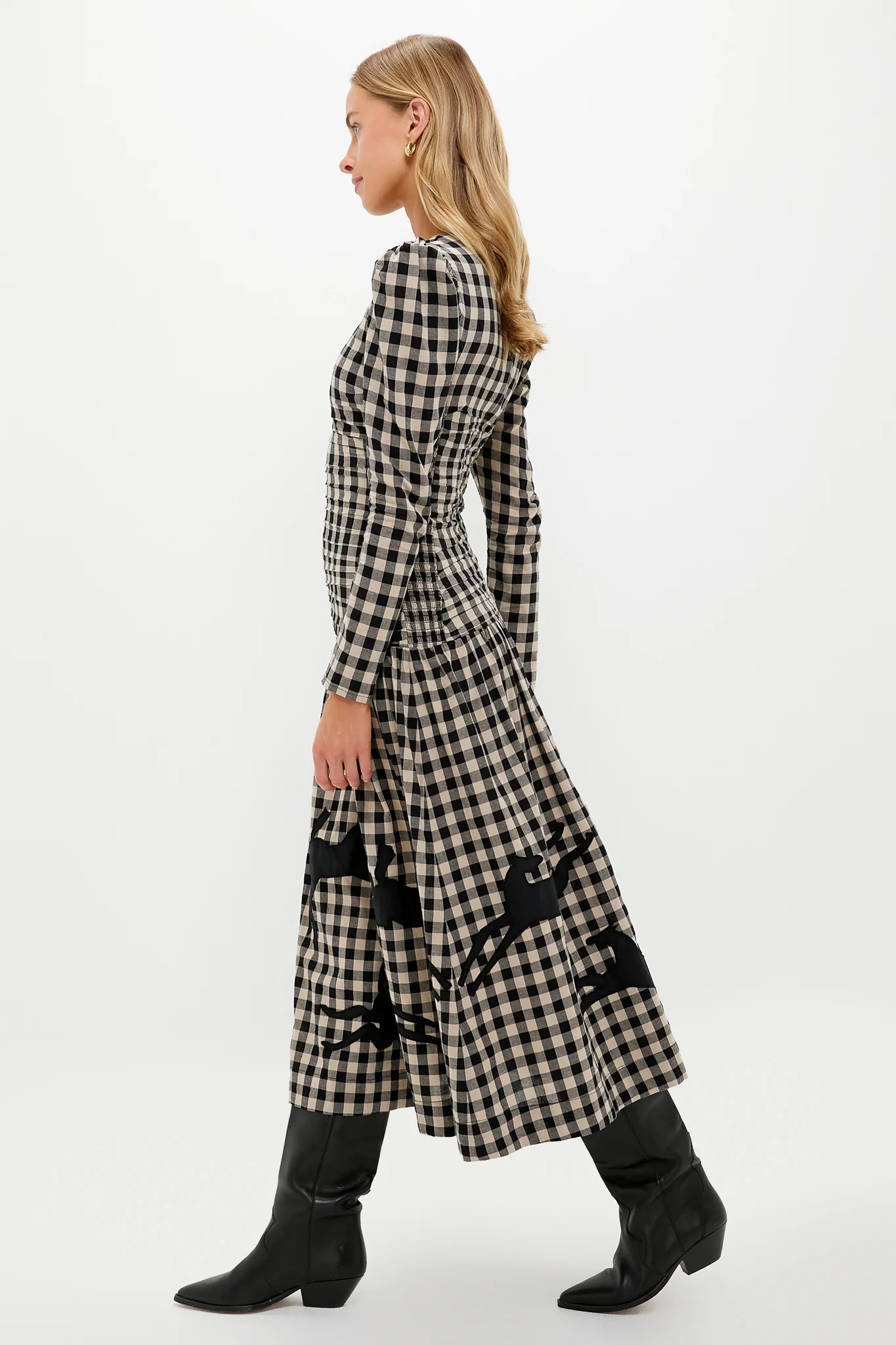 Black Plaid Malika Midi Dress - Image 3