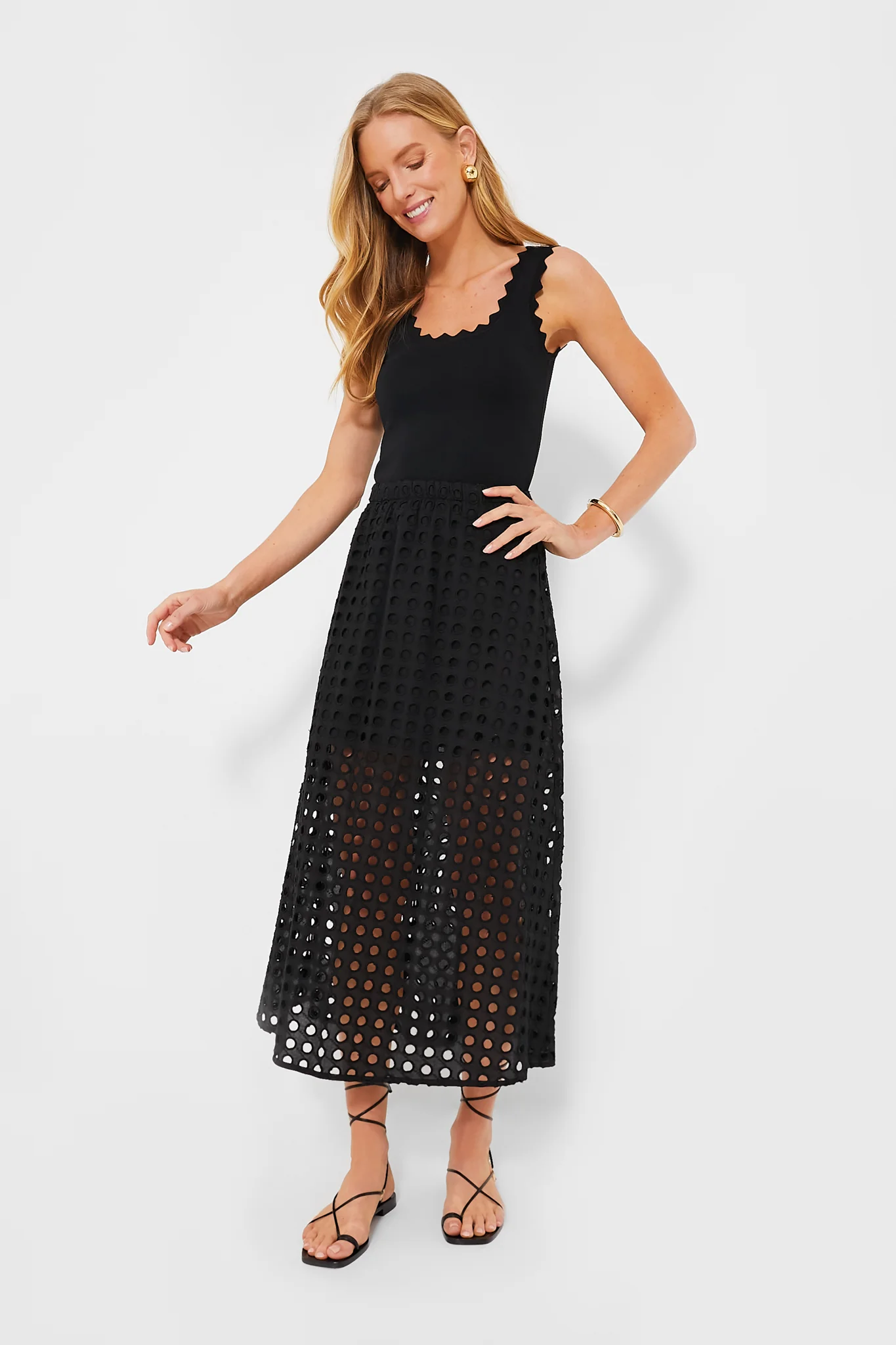 Black Ric Rac Compression Tank - Image 6