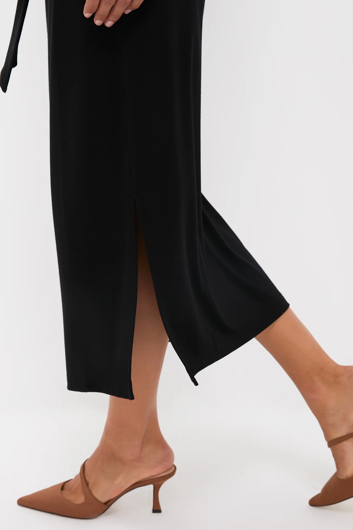 Black Side Tie Elspeth Maxi Dress - Image 5