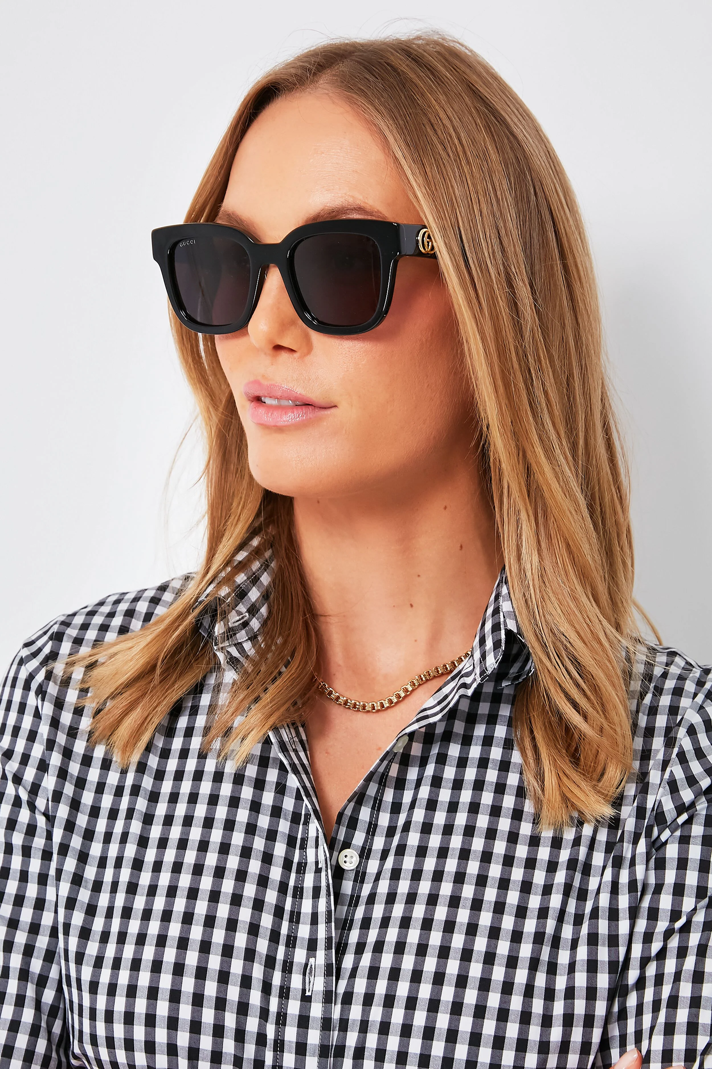 Black Square Frame Sunglasses - Image 4