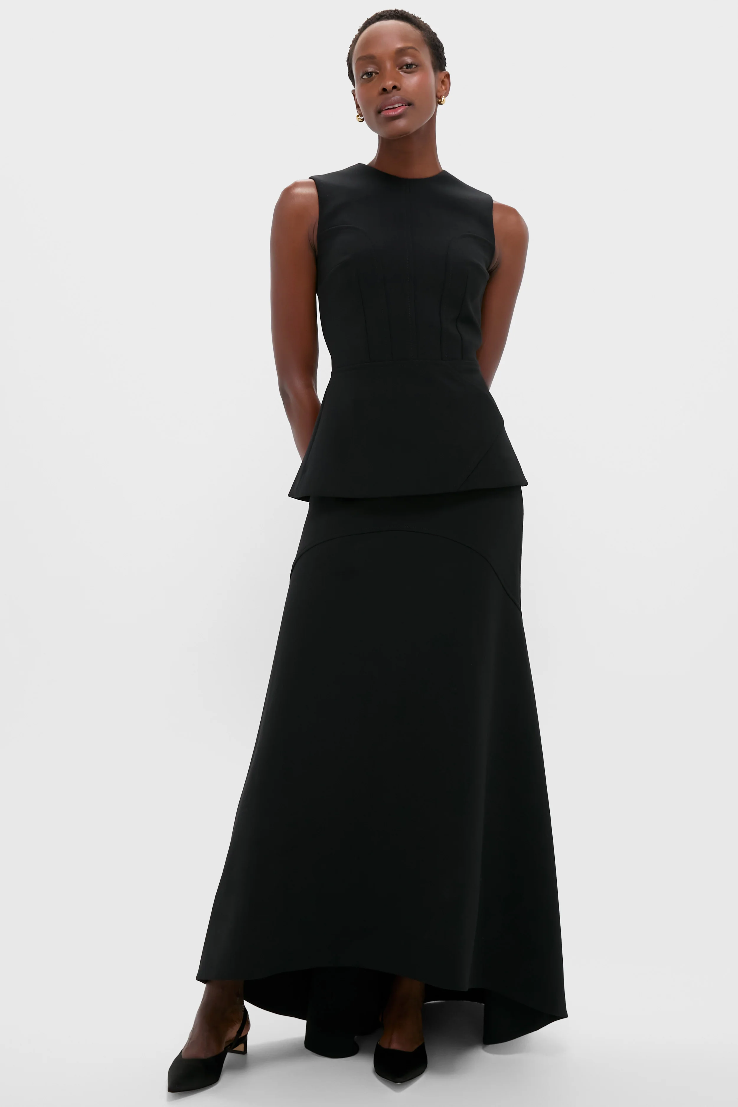 Black Synan Birdseye Suiting Maxi Skirt - Image 6
