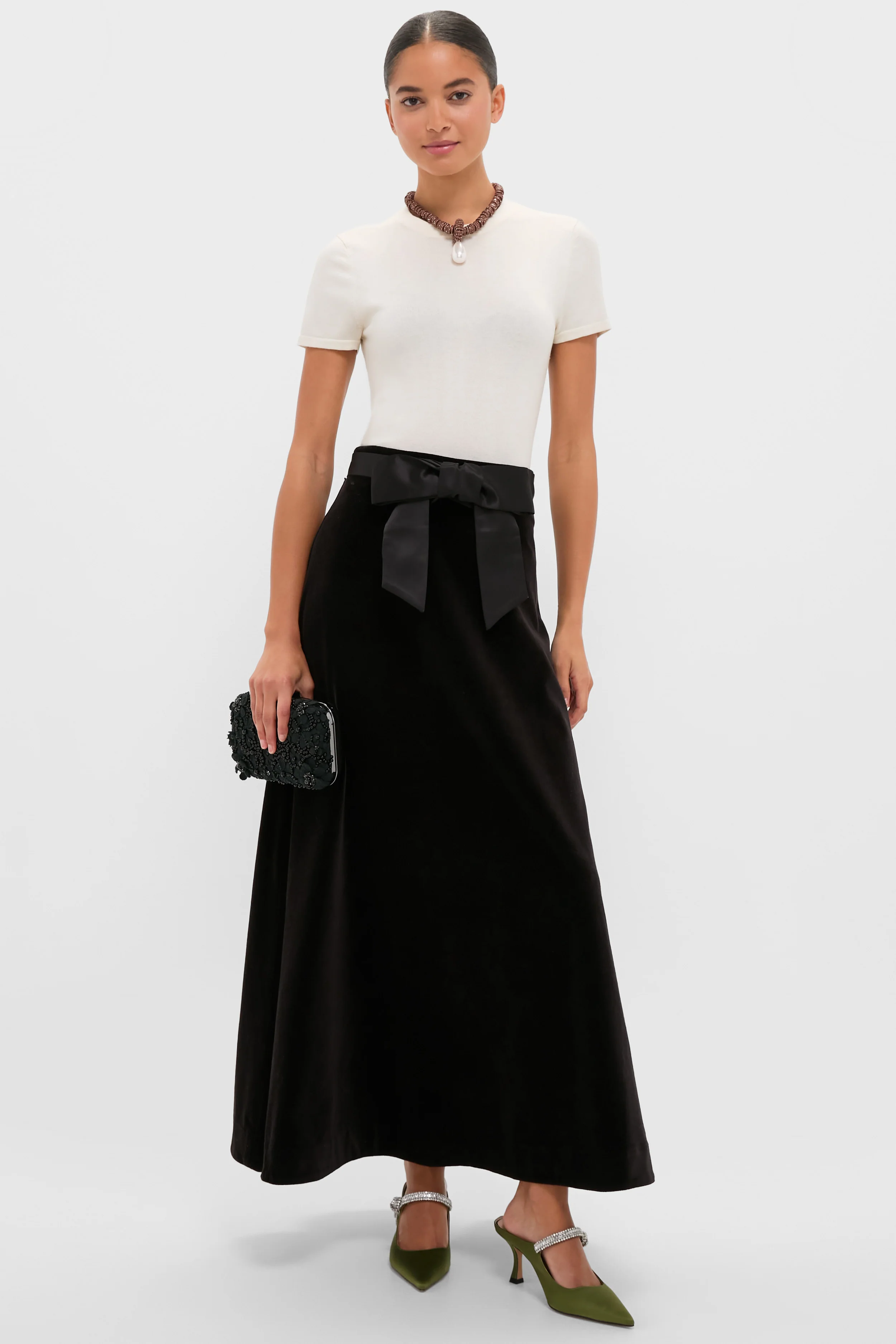 Black Velvet Whitley Skirt - Image 2