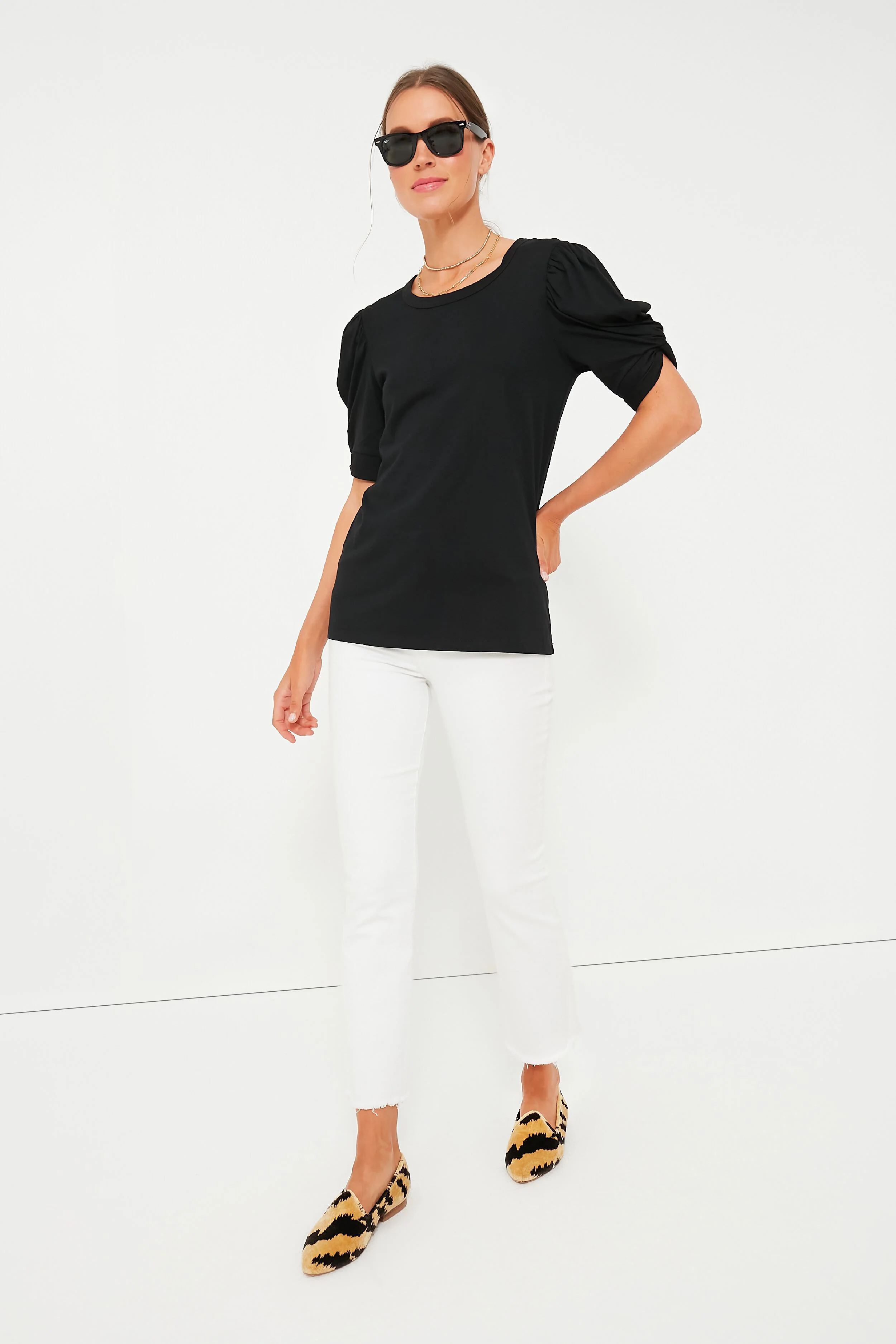 Black Vesty Puff Short Sleeve Crewneck - Image 2
