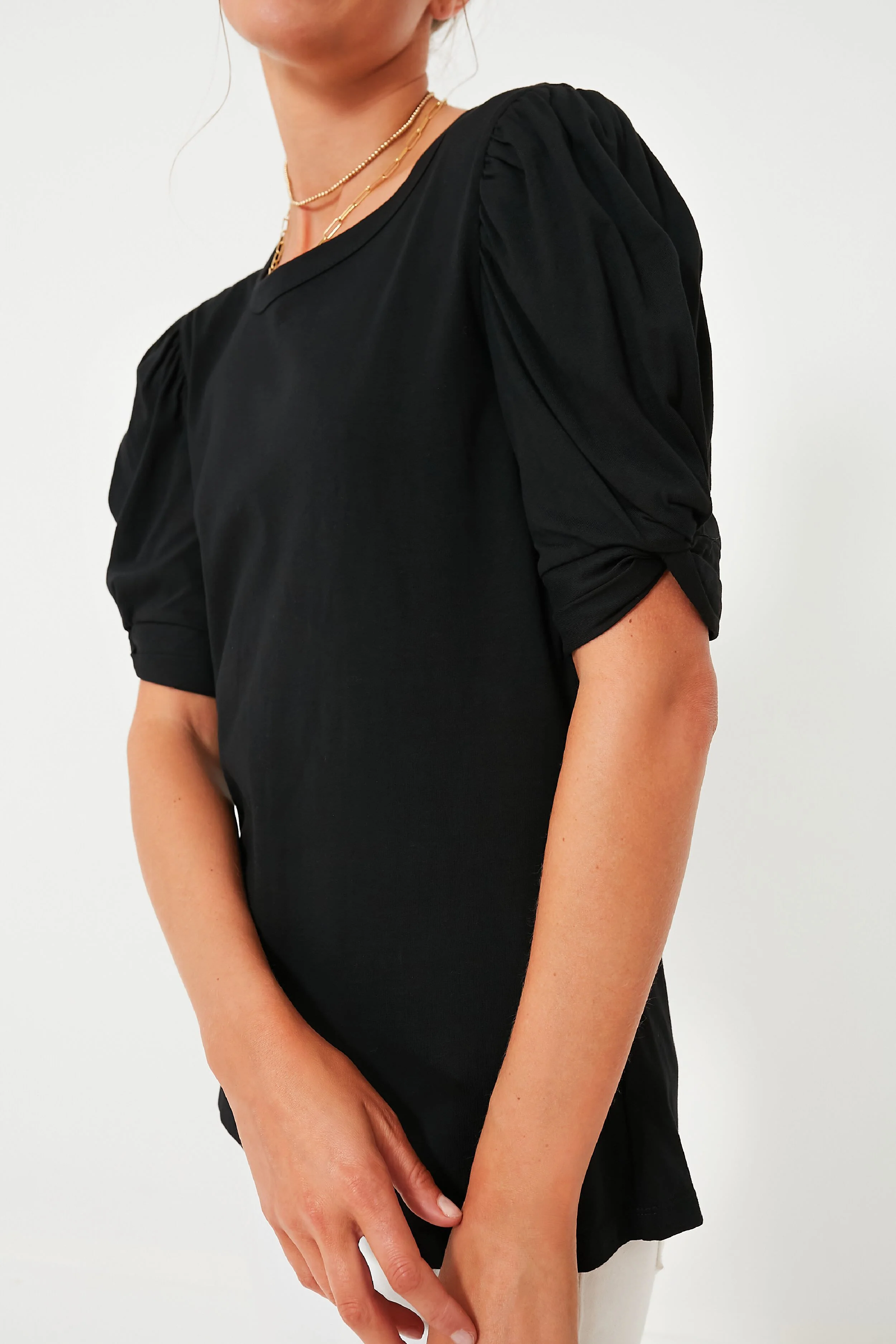 Black Vesty Puff Short Sleeve Crewneck - Image 5