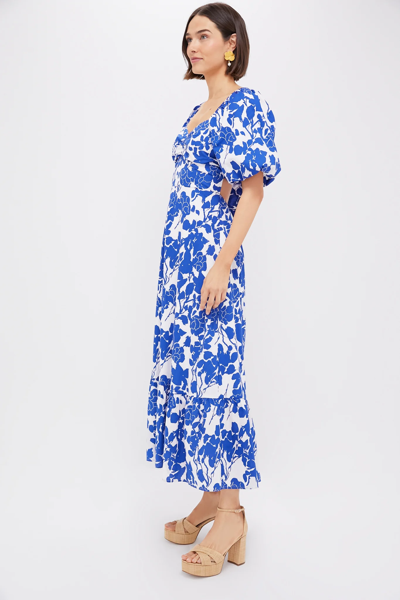 Blue Floral Seaport Midi Dress - Image 3
