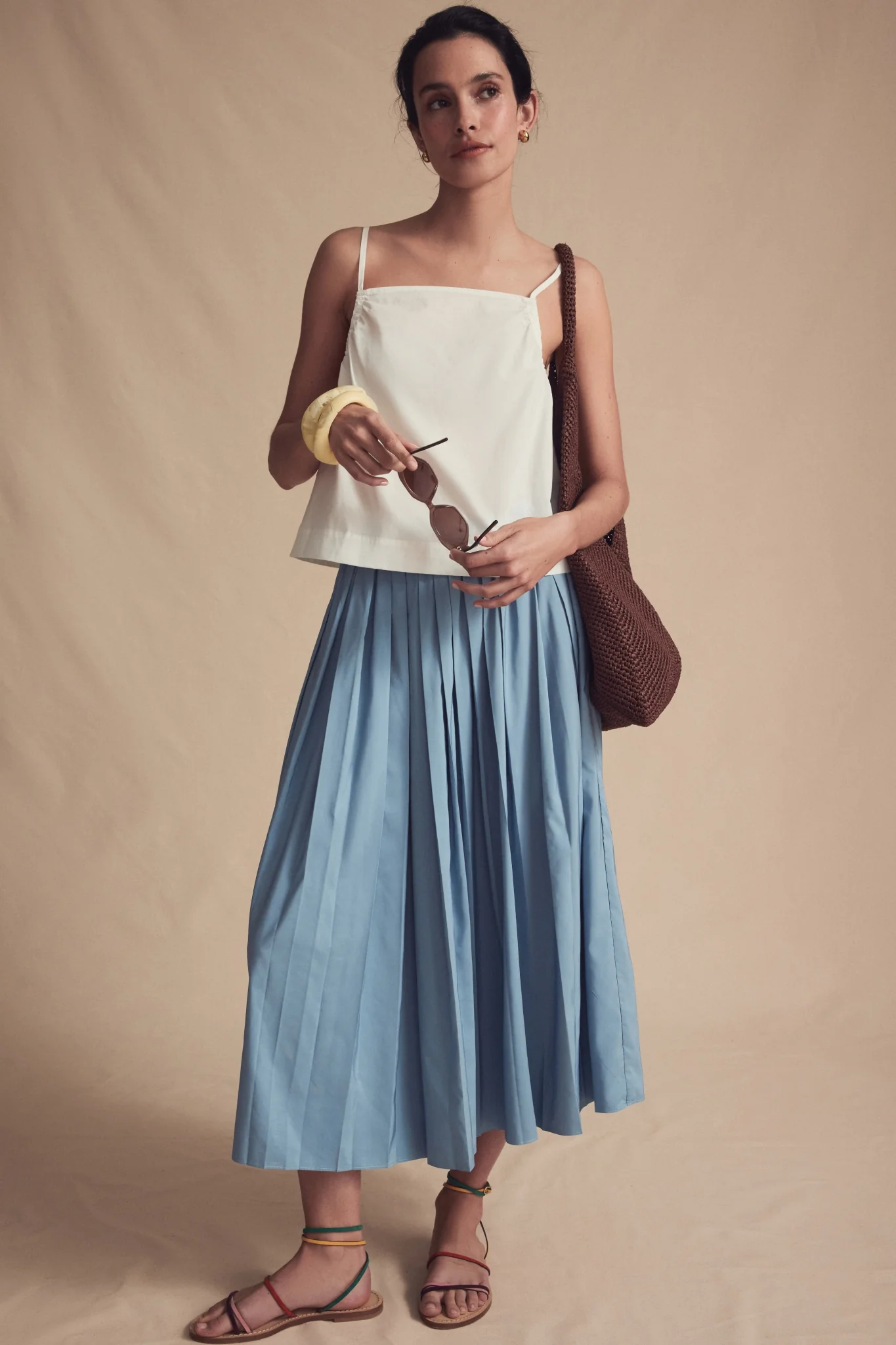 Blue Fog Pleated Dixon Midi Skirt - Image 3