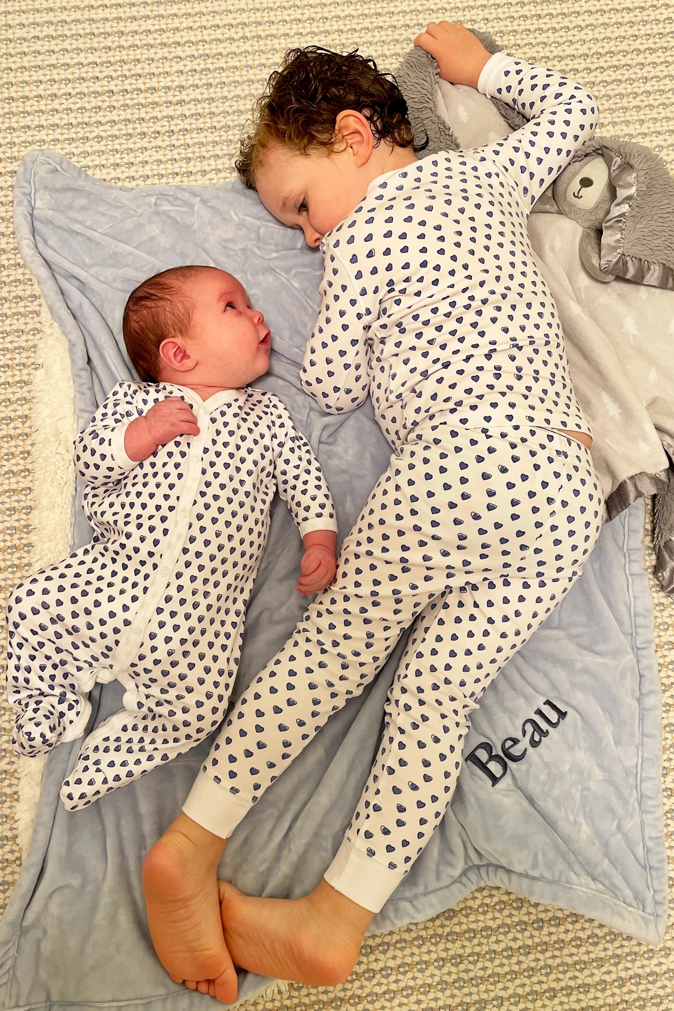 Blue Infant Hearts Pajamas - Image 2