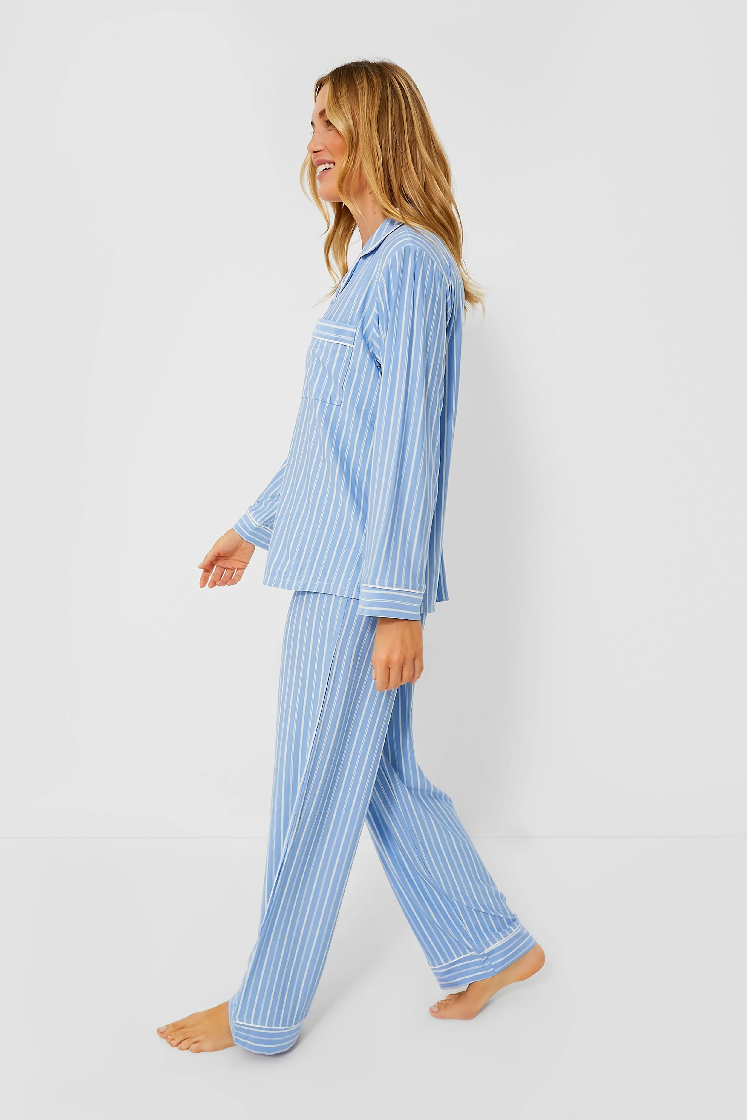 Blue Ivory Gisele Printed The Tencel Modal Long PJ Set - Image 3