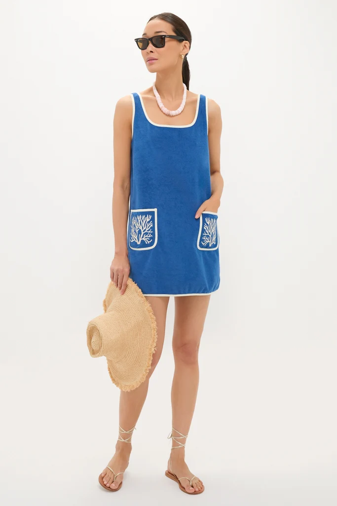 Cobalt Embroidered Terrycloth Dress Coverup - Image 2