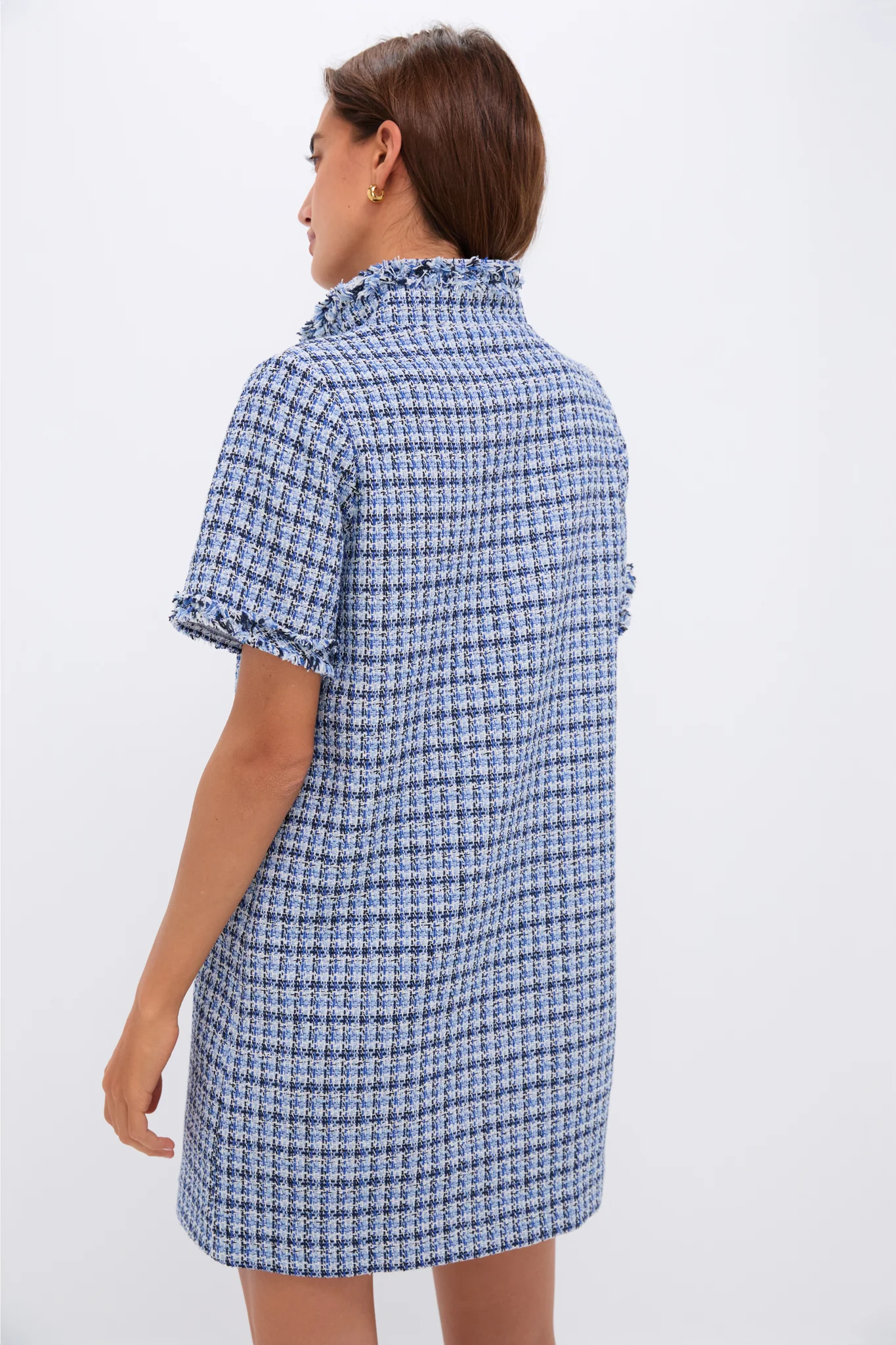 Blue Multi Tweed Ophelia Dress - Image 3