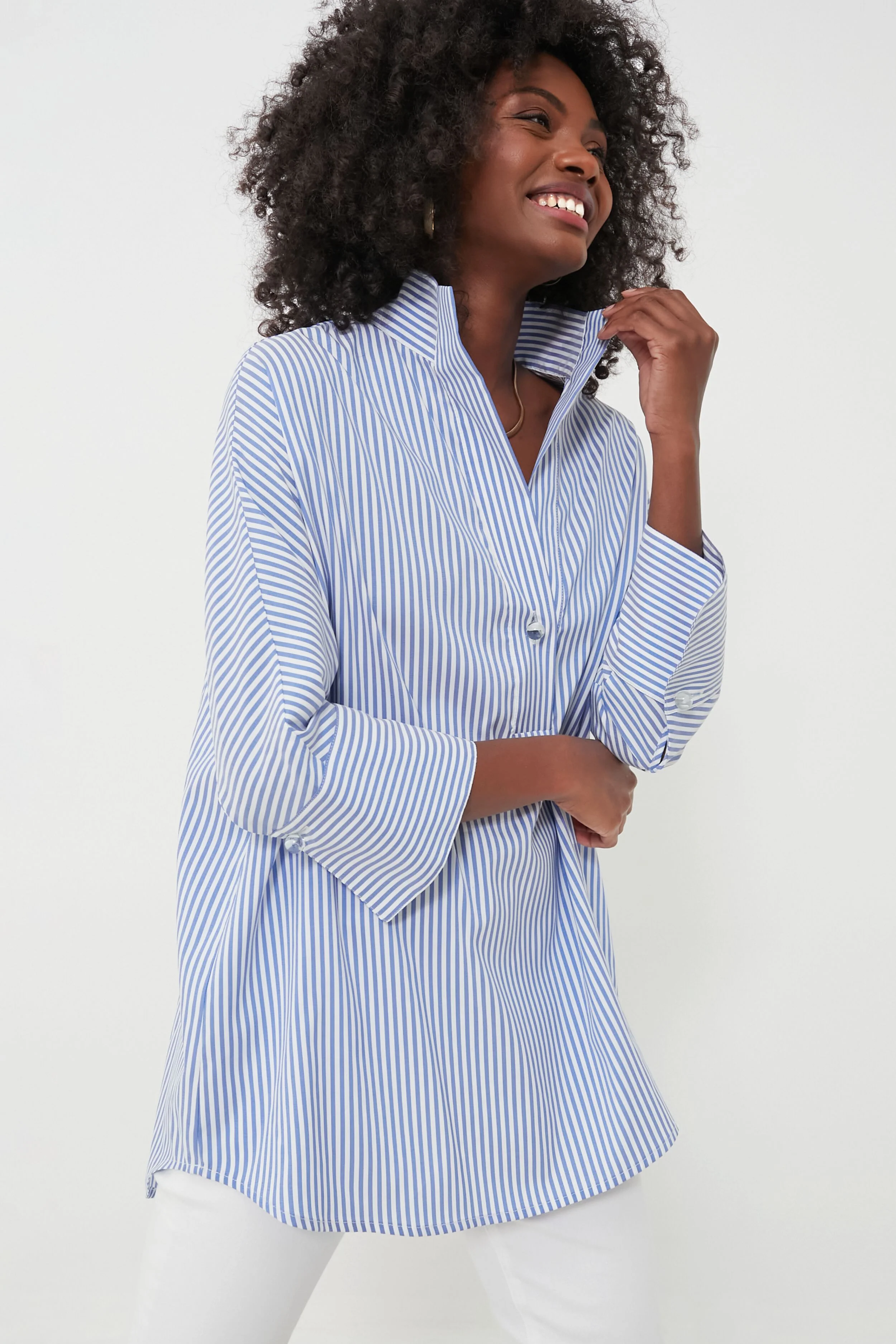 Blue Stripe Willow Blouse - Image 2
