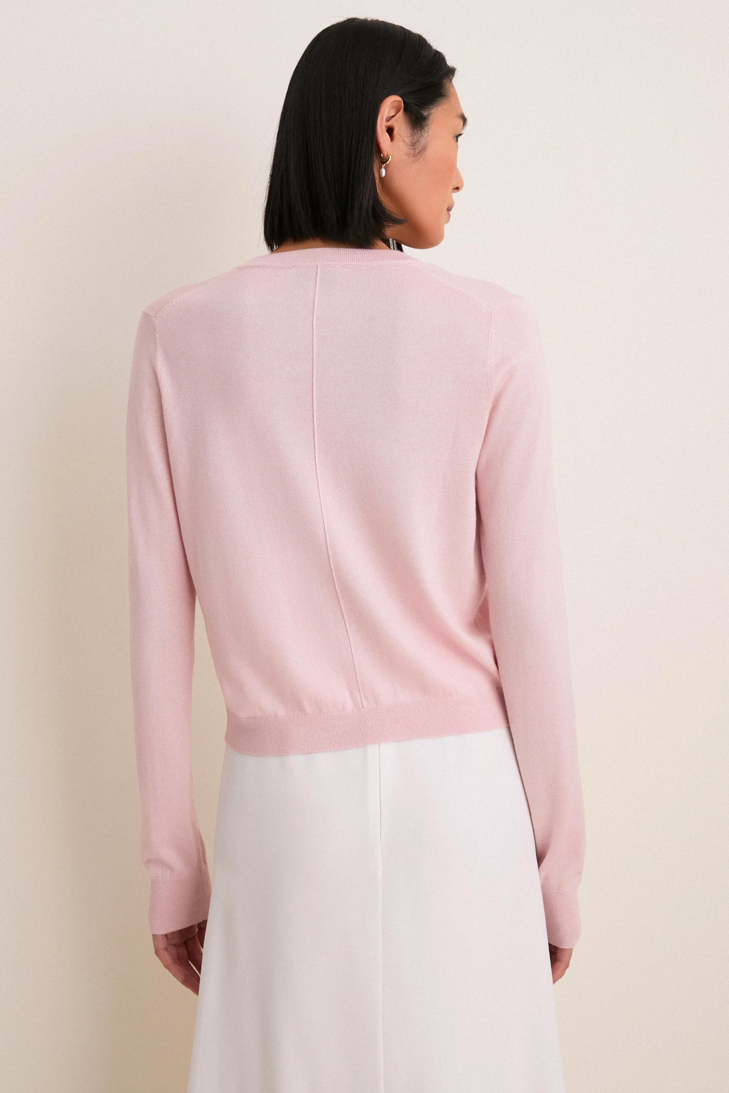 Blush Cashmere Silk Spencer Cardigan - Image 4