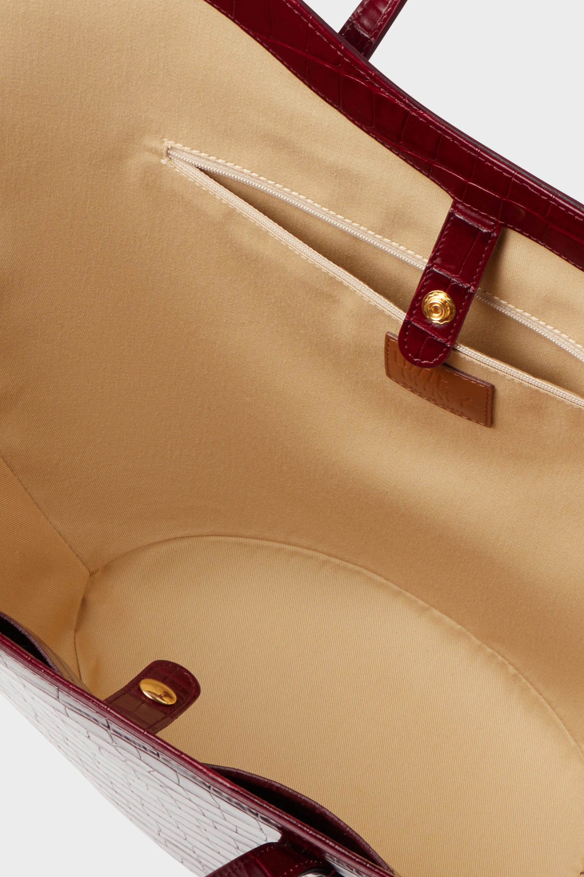 Bordeaux Croc Open Tulip Large Tote - Image 5