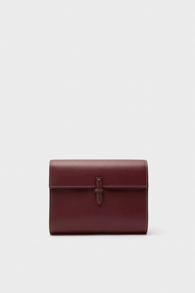 Burgundy Small Soft Napa Clutch
