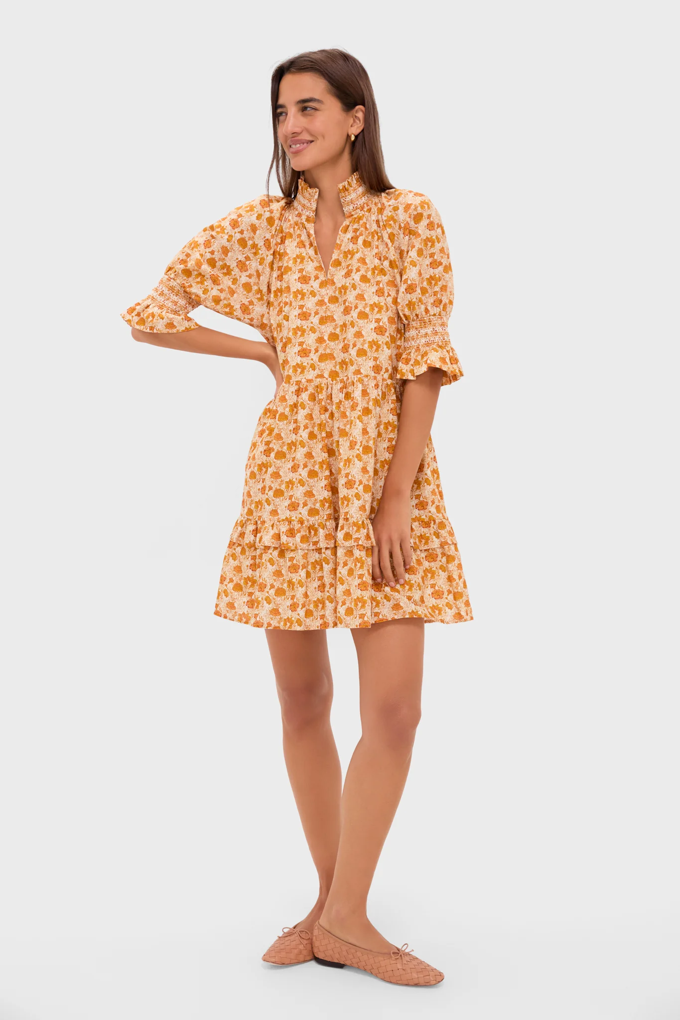 Burnt Orange Floral Sawyer Mini Dress - Image 6