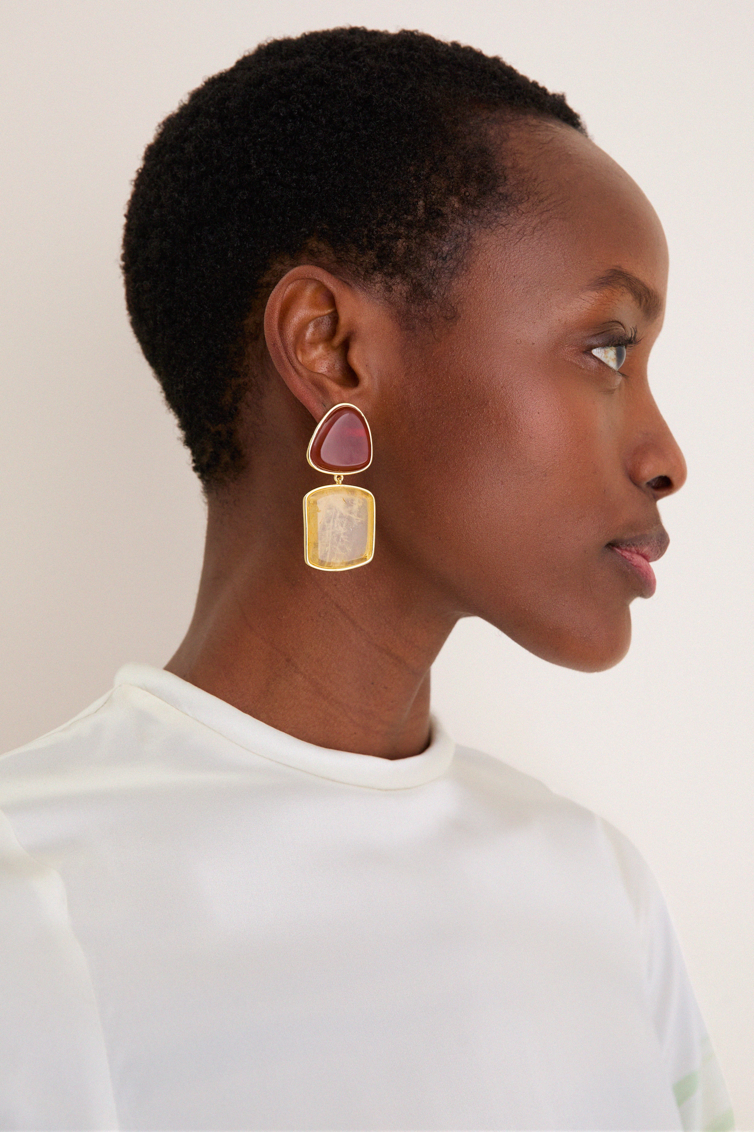 Butter Yellow and Winetasting Ainsley Earrings - Image 2