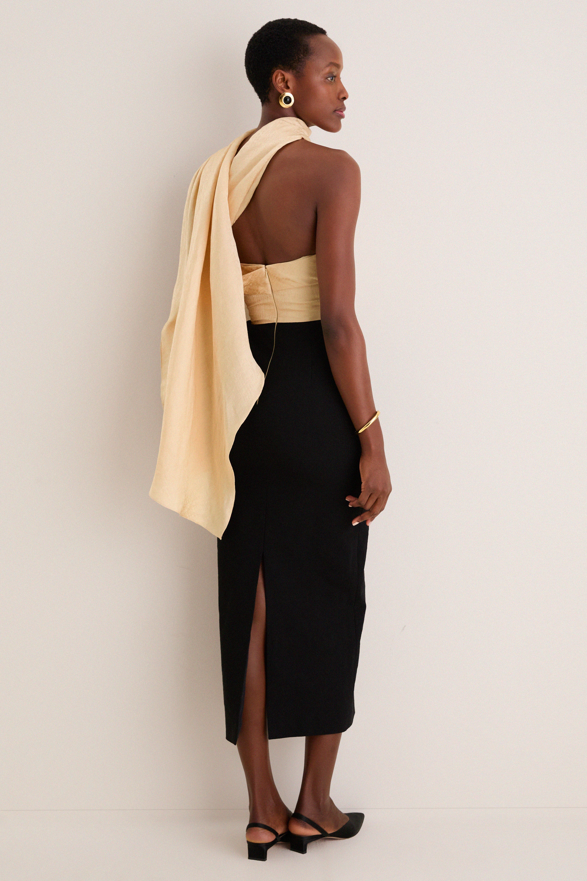 Buttercream Burbling Stream Scarf Dress - Image 4