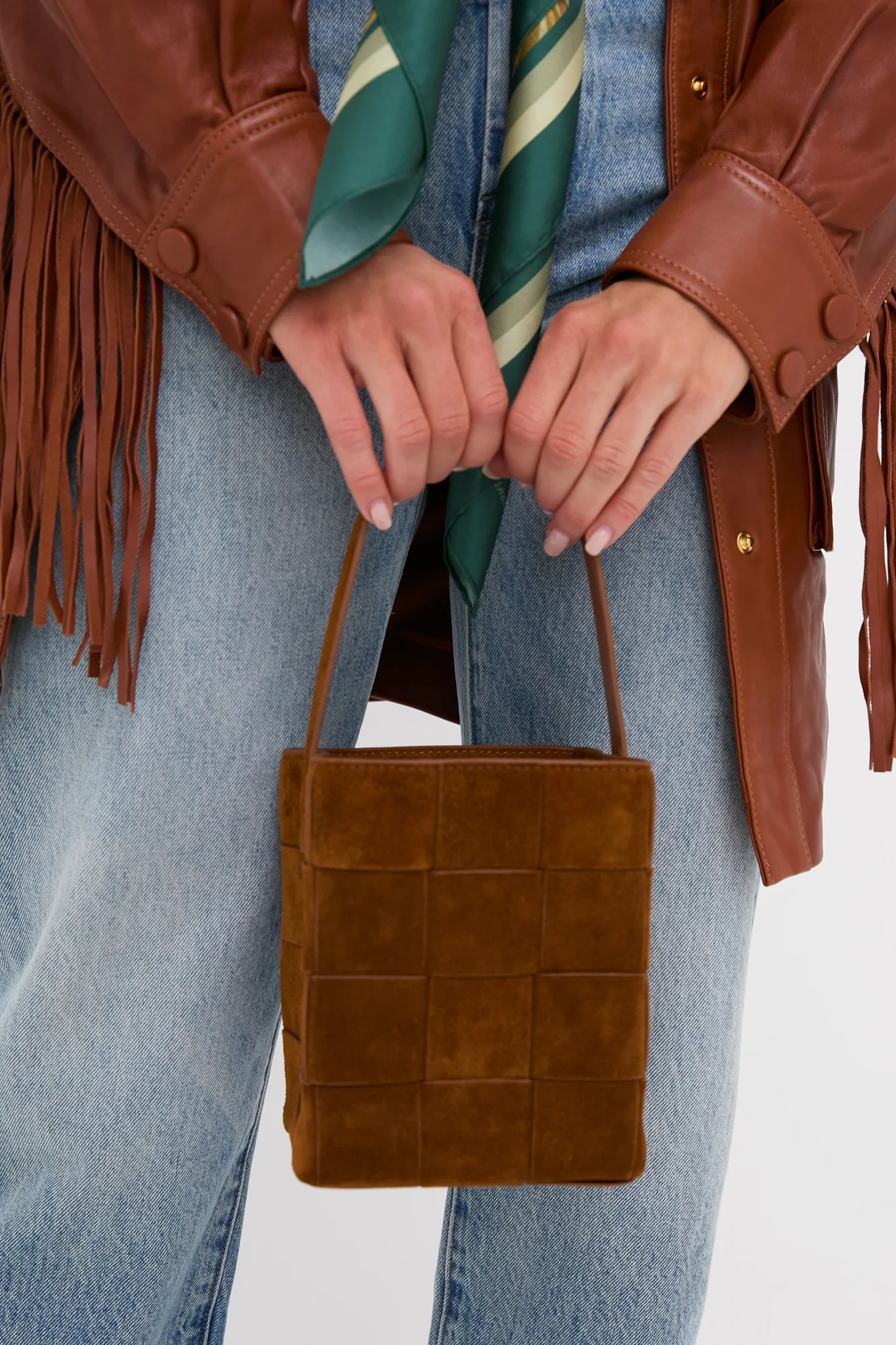 Cacao Laith Woven Top Handle Bag - Image 9