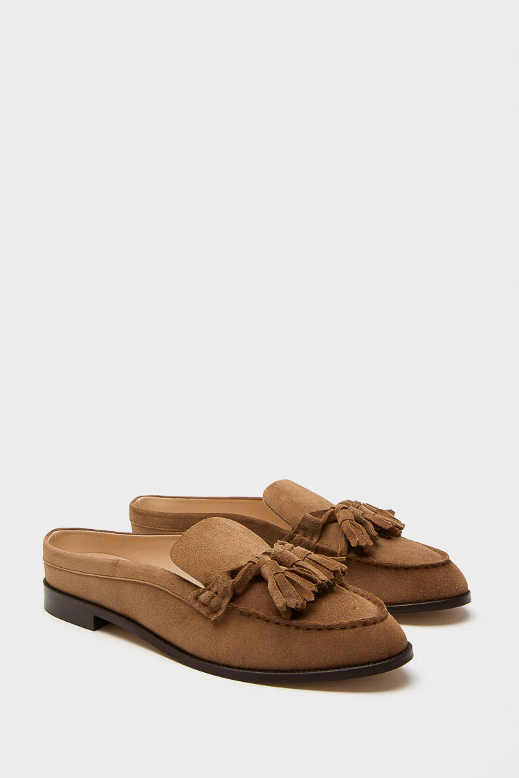 Camel Suede Mara Loafers - Image 5